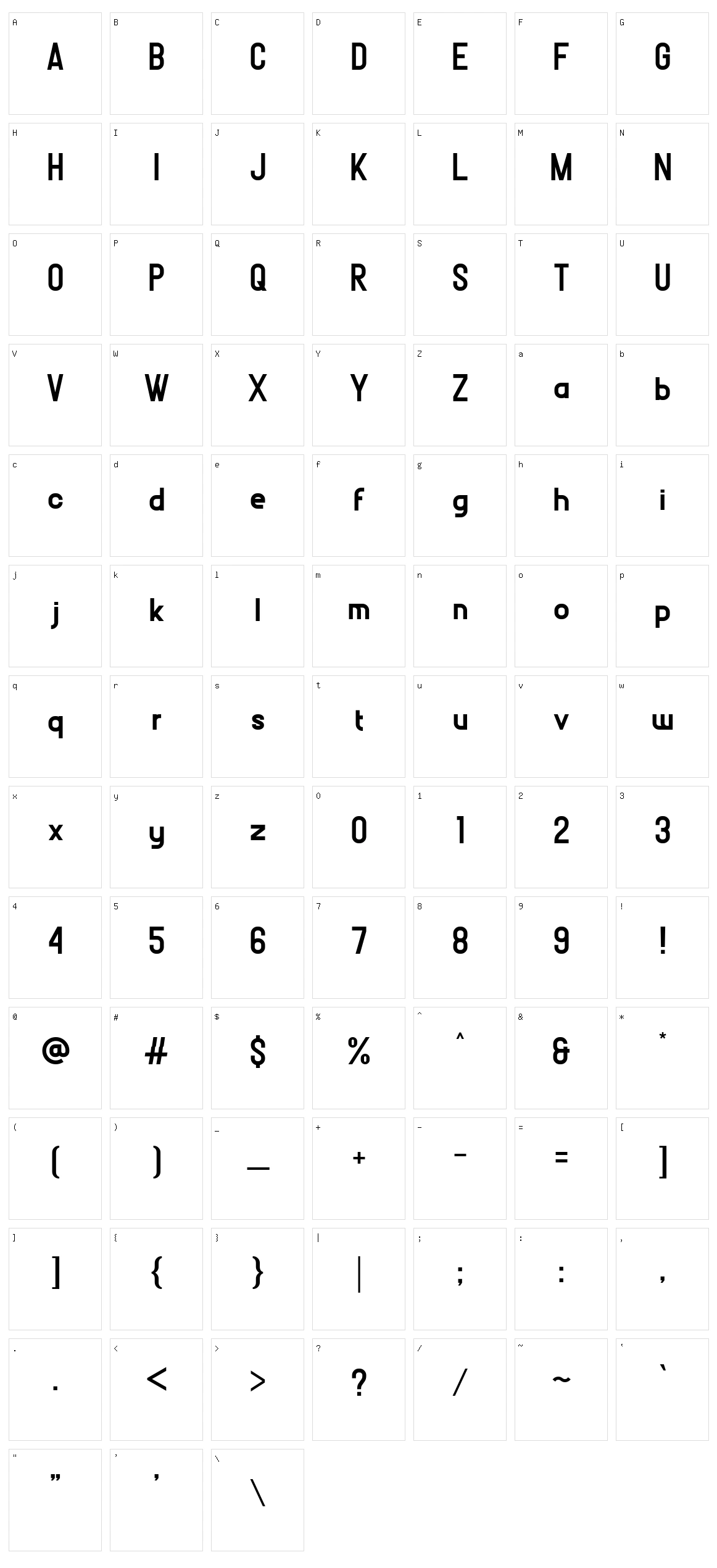 Boled Character Set