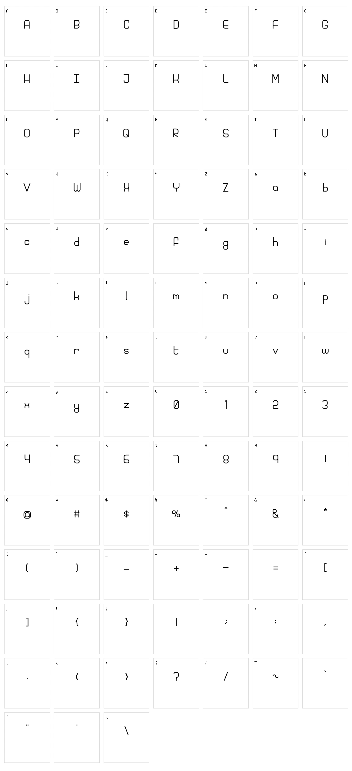 Bolula Character Set