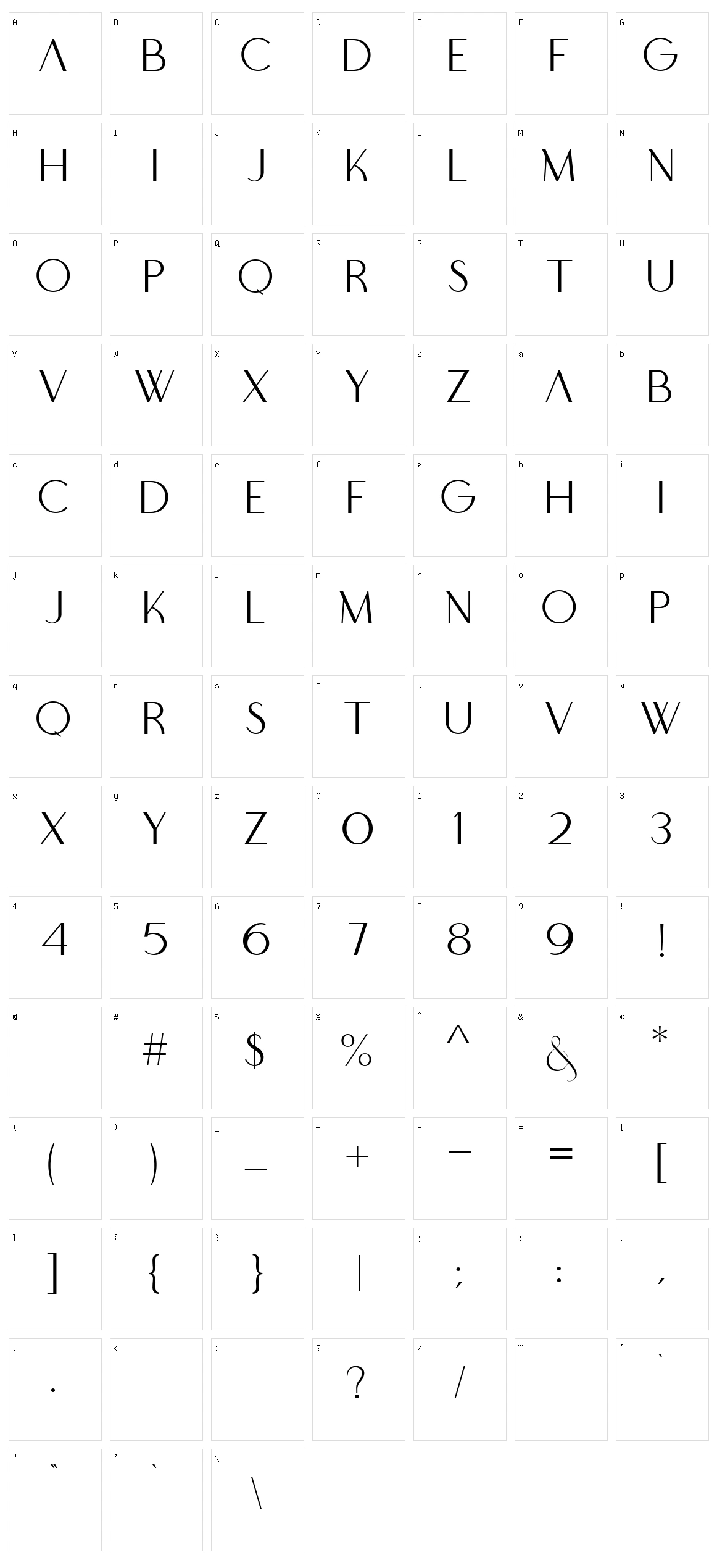 Boowie Character Set