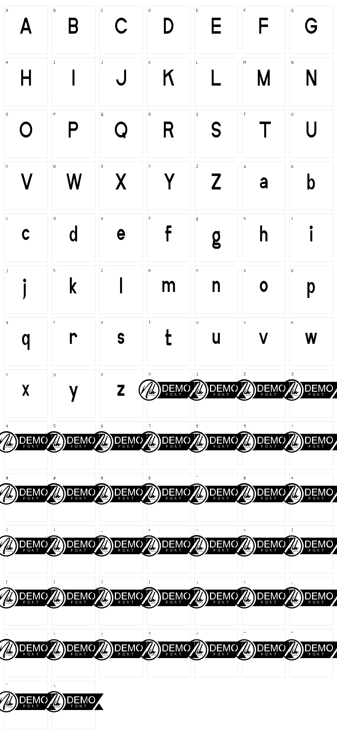 Boreland Character Set