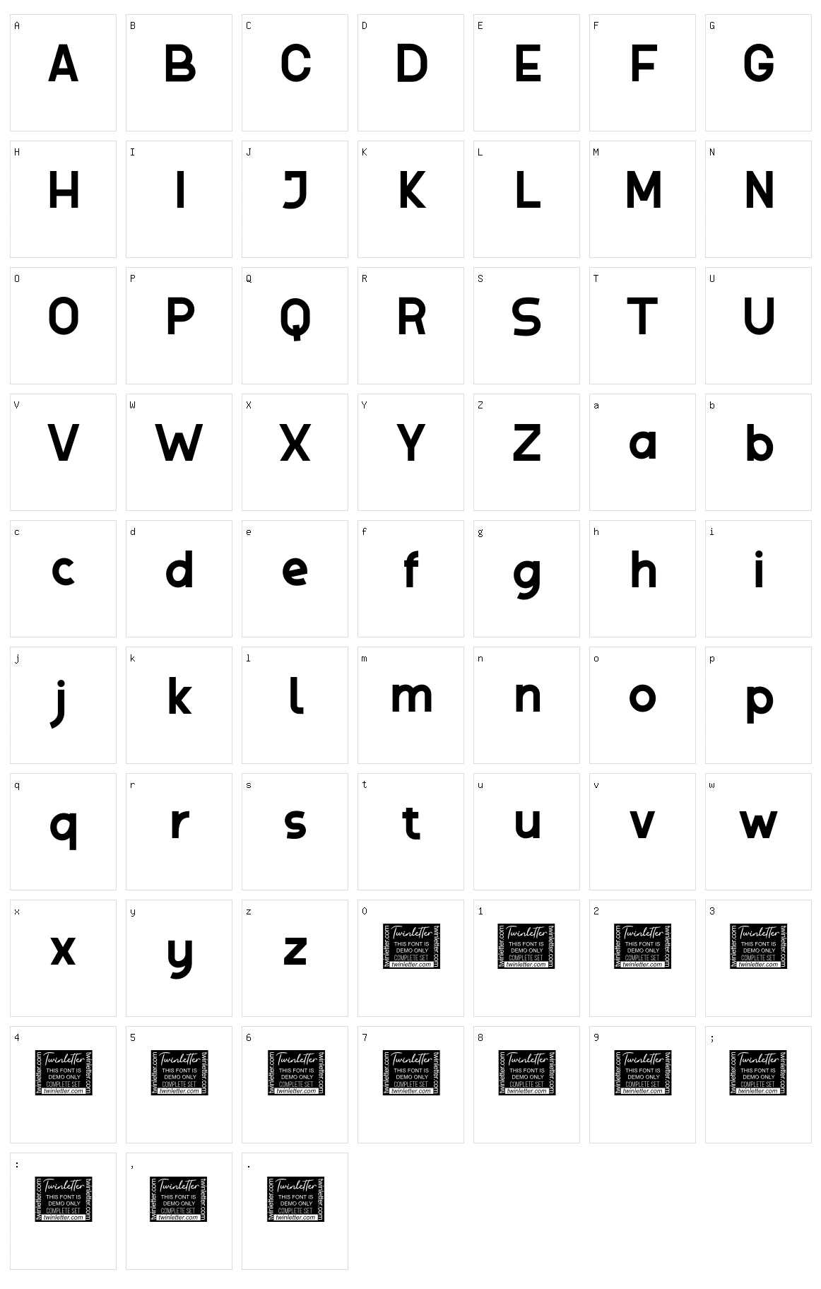 Bosan Character Set