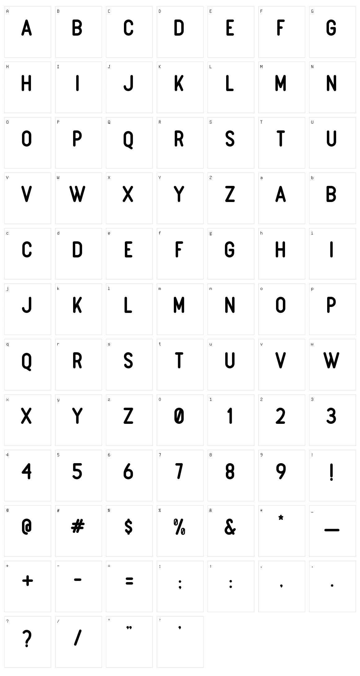Boulder Character Set