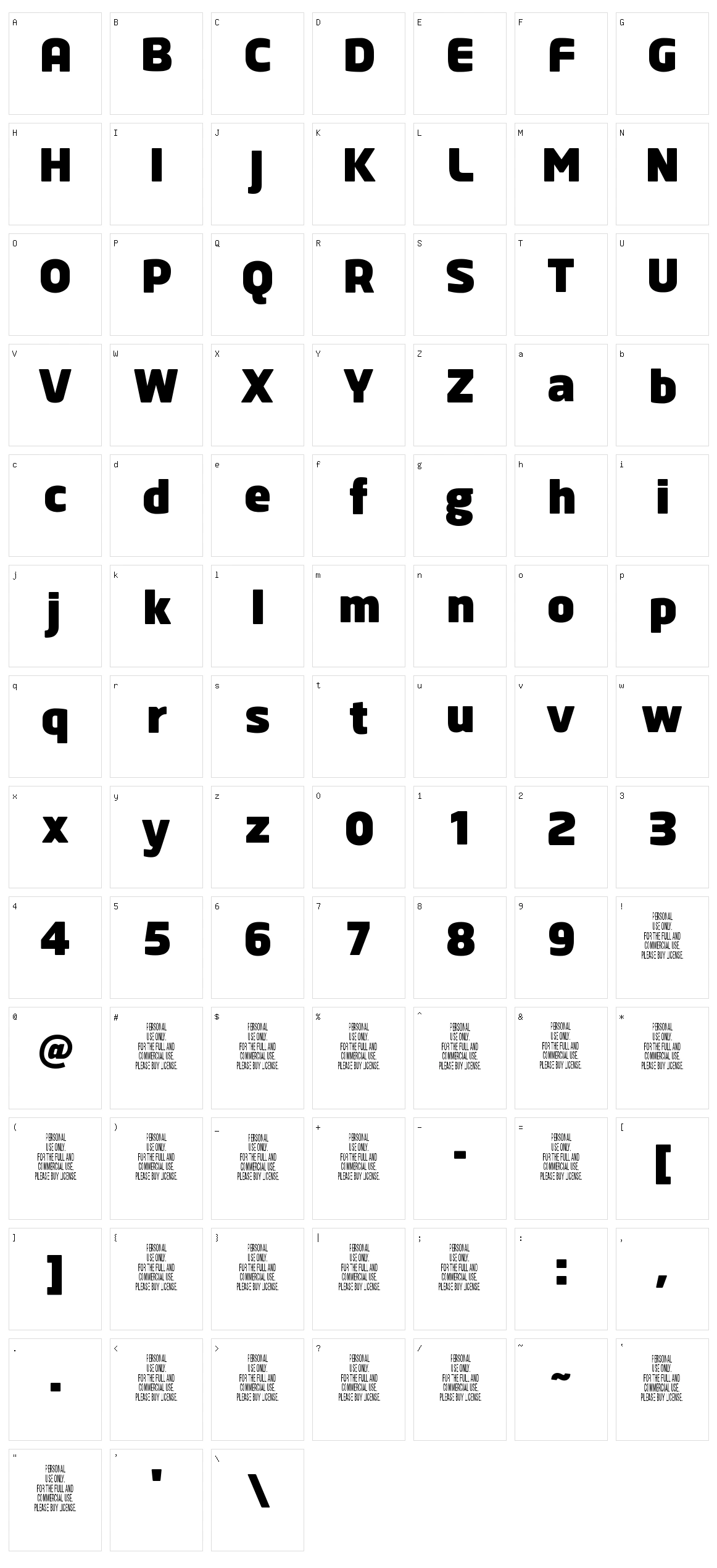 Brandan Character Set