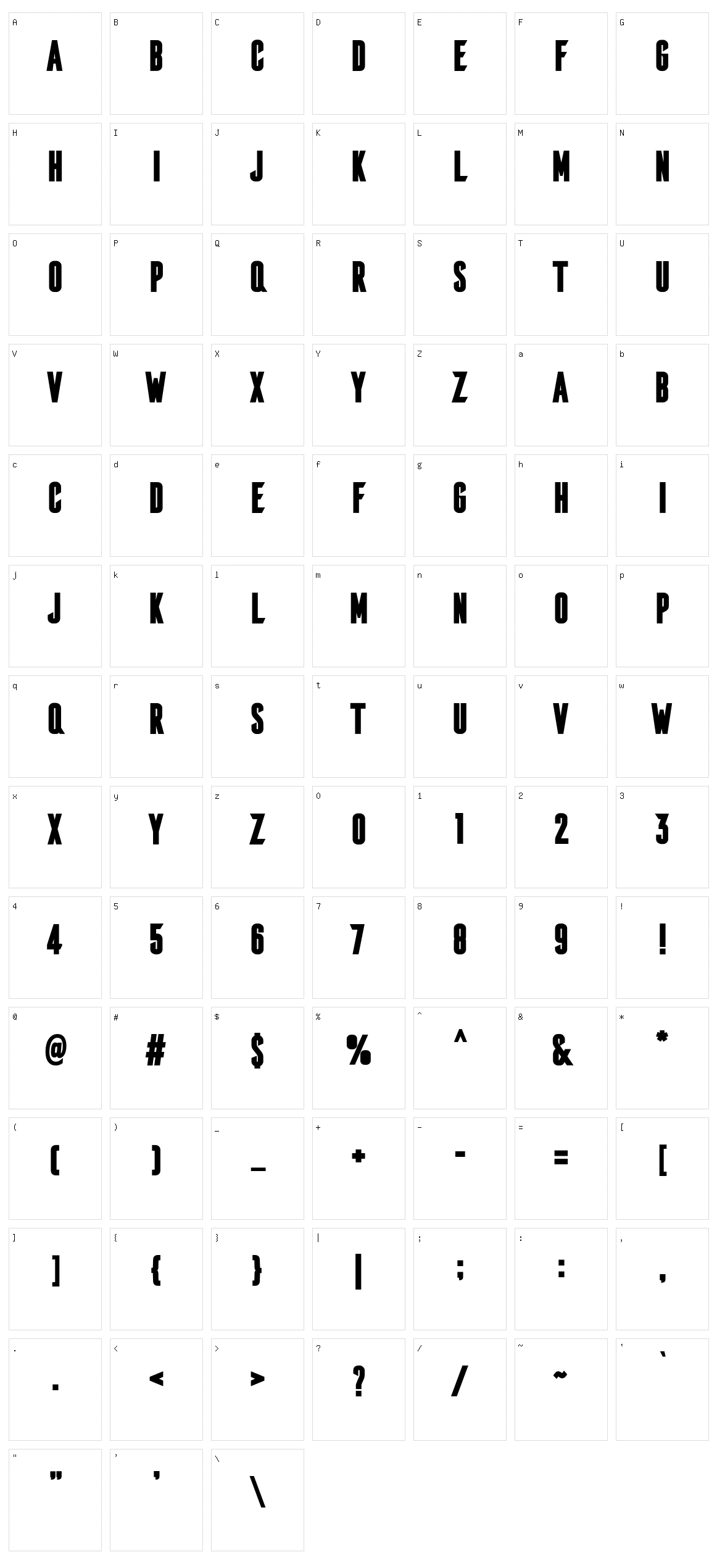 Brandbe Character Set