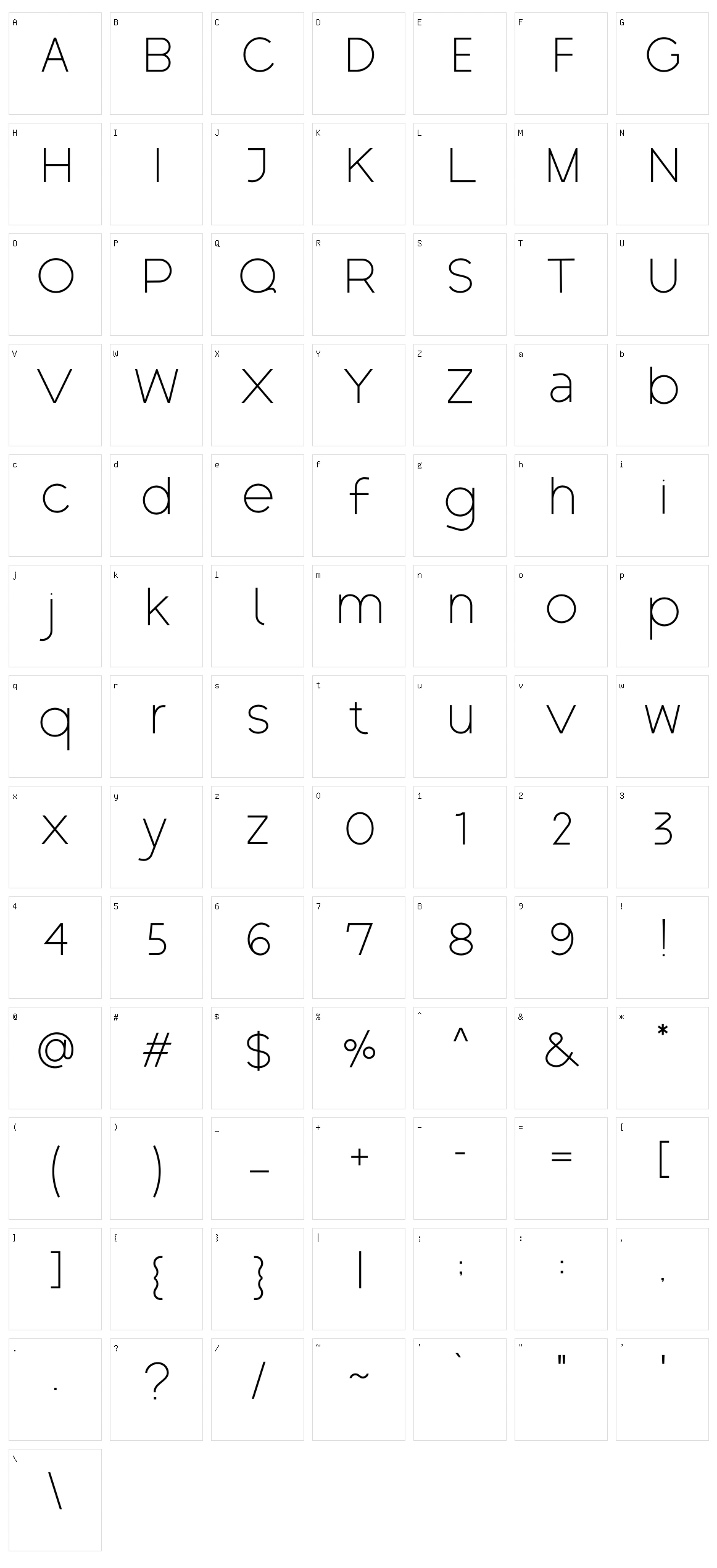 Brandink Sans Character Set