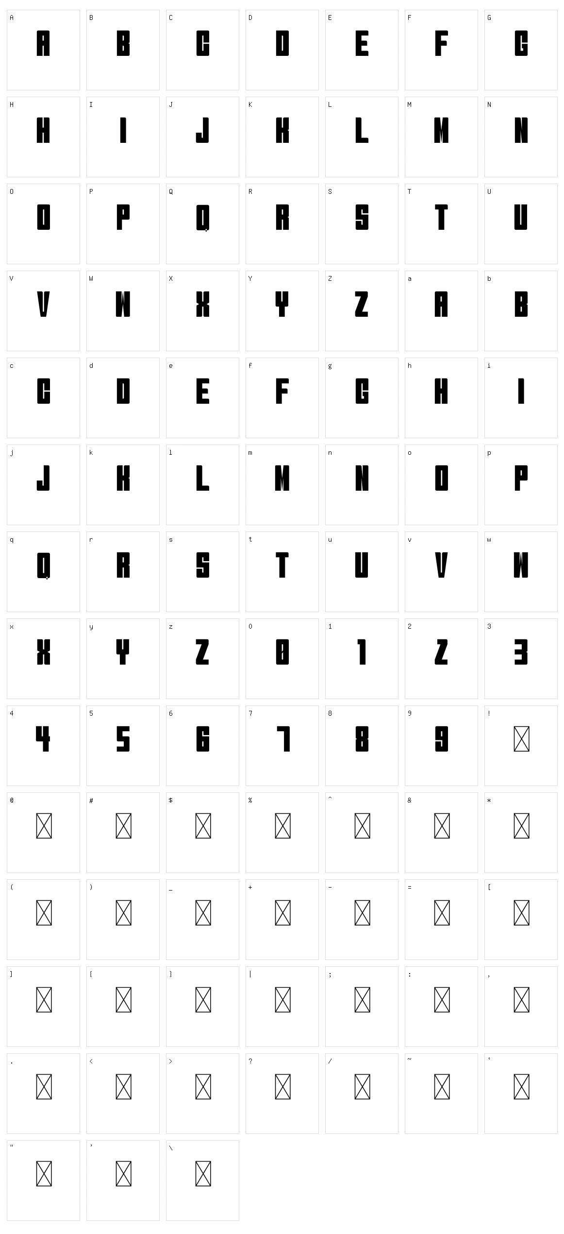 Brick Sans Character Set