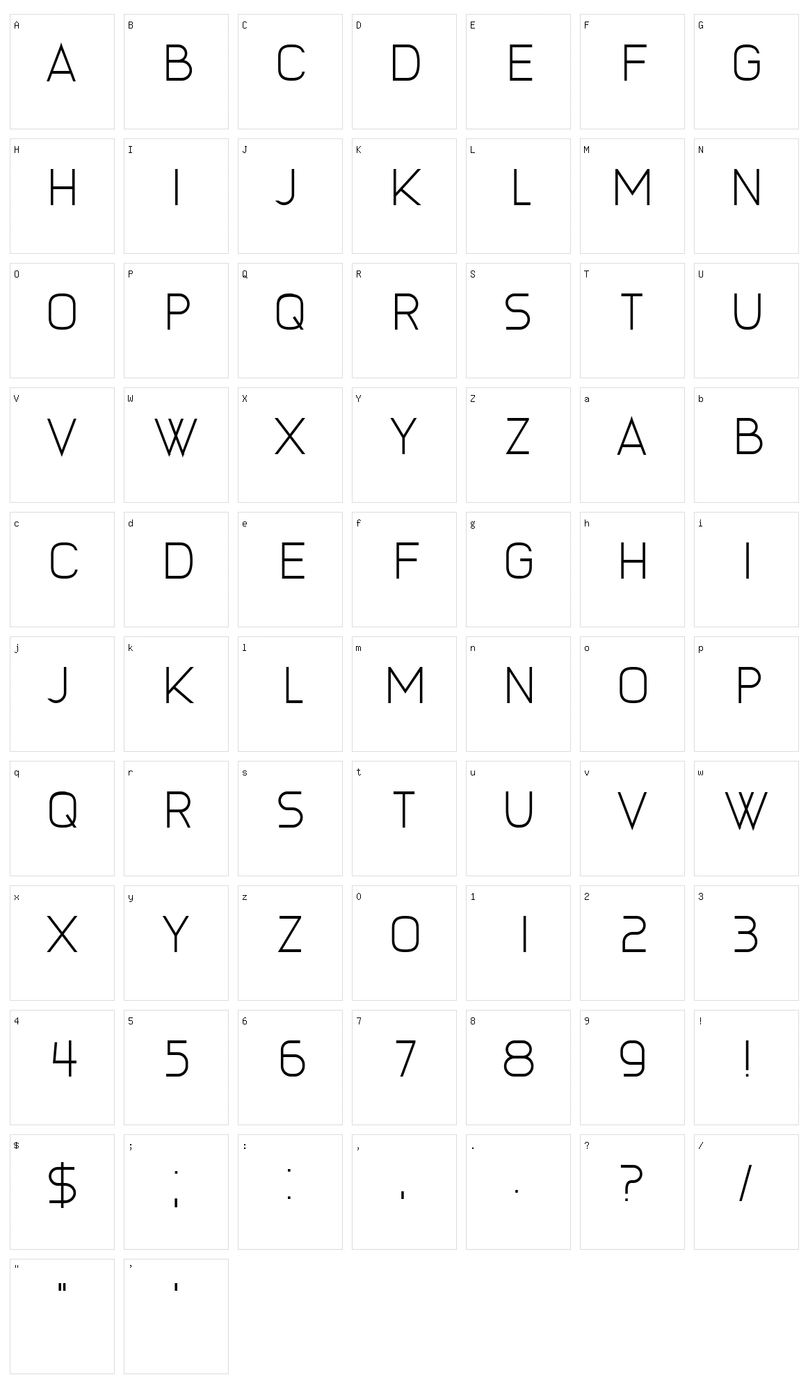 Brilo Character Set