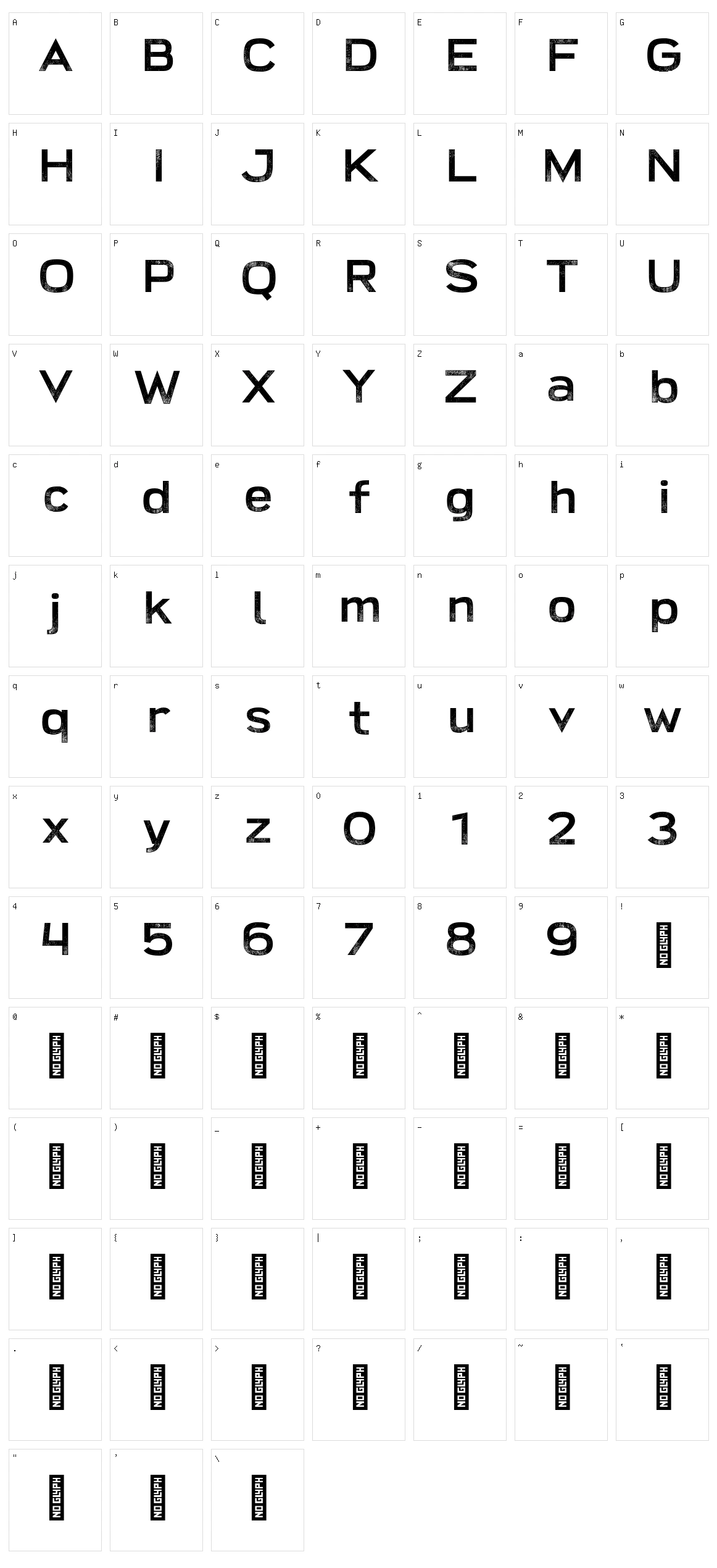 Broadwell Character Set