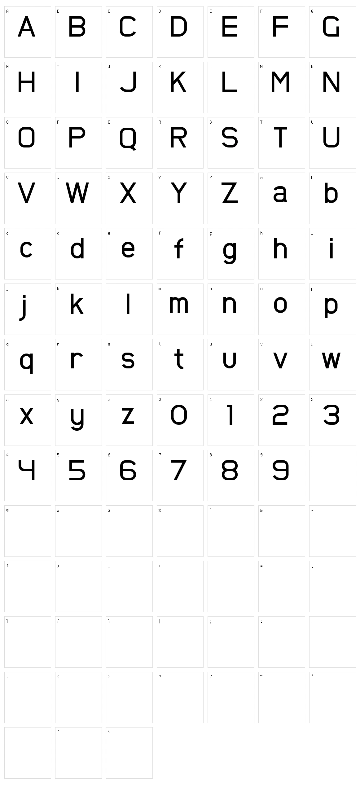 Broder Character Set