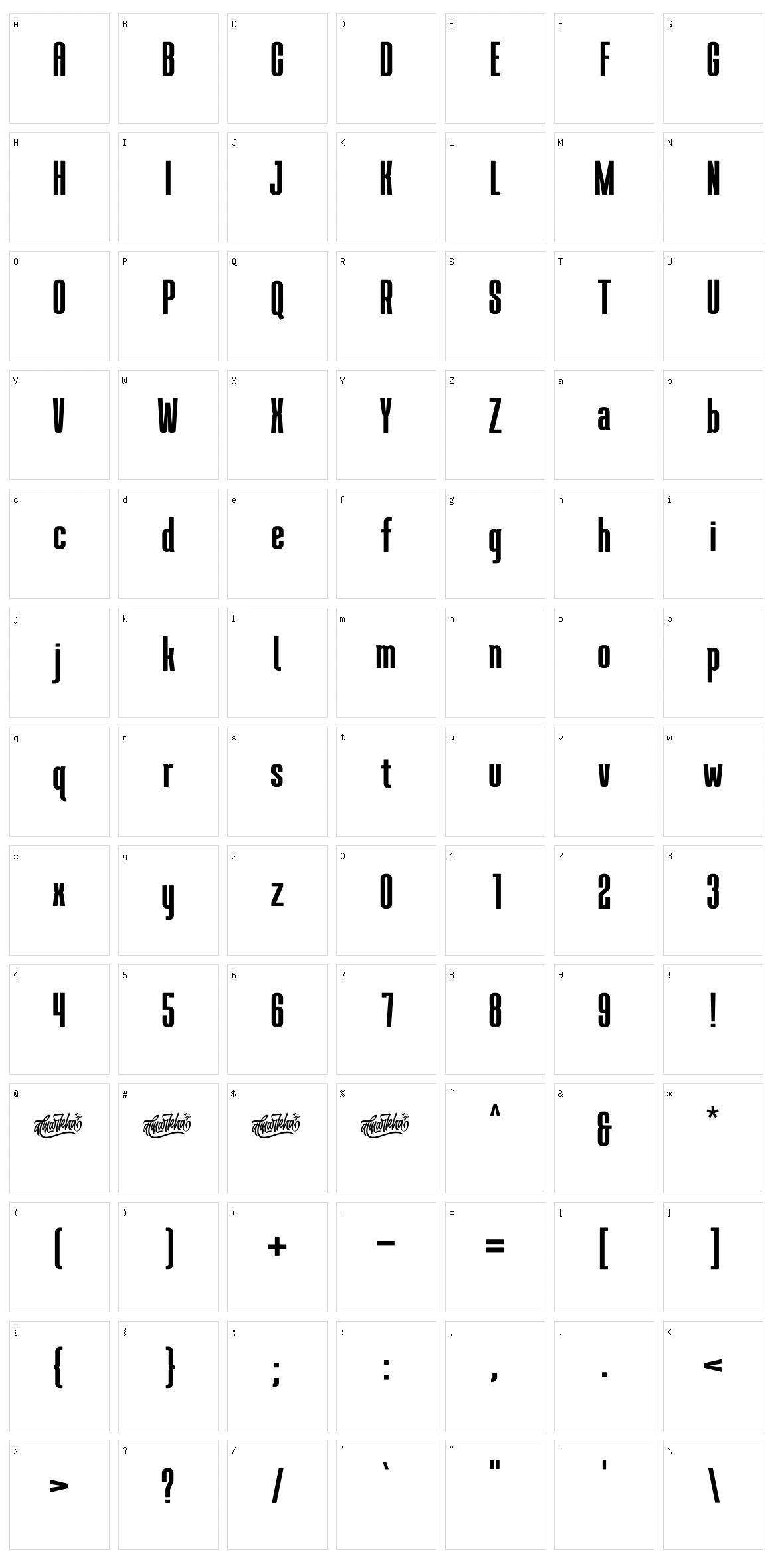 Brokenz Character Set