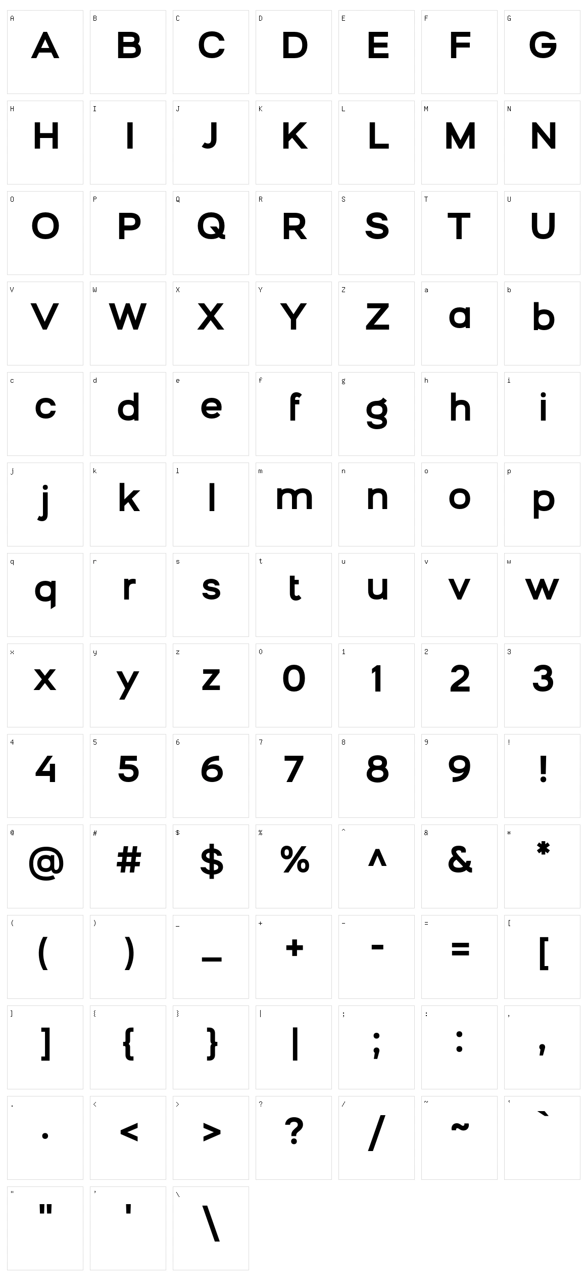 Bronova Character Set