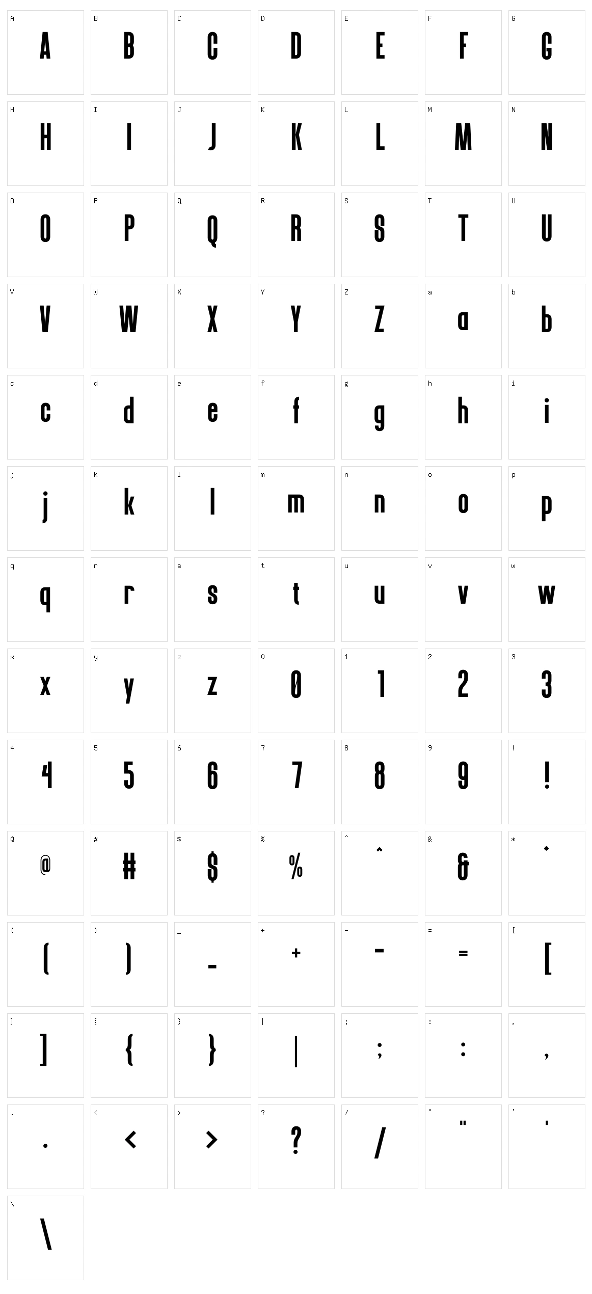 Brownland Character Set