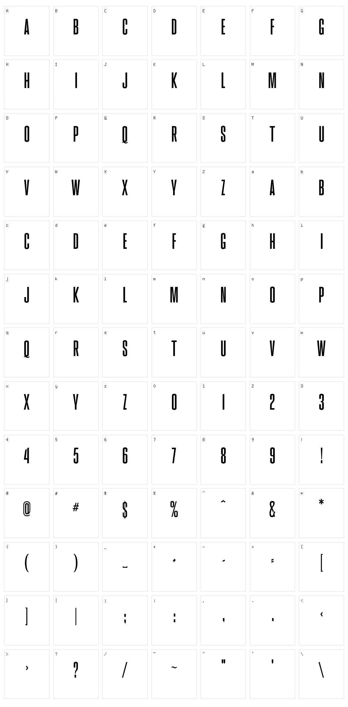 Brusio Character Set