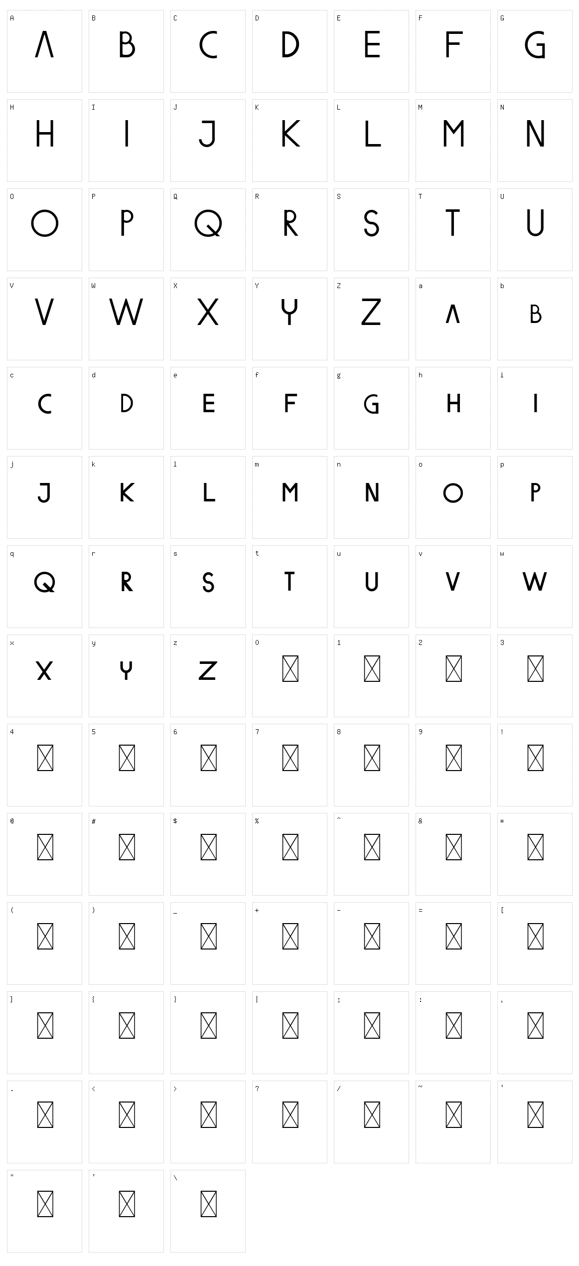 Brusly Name Character Set