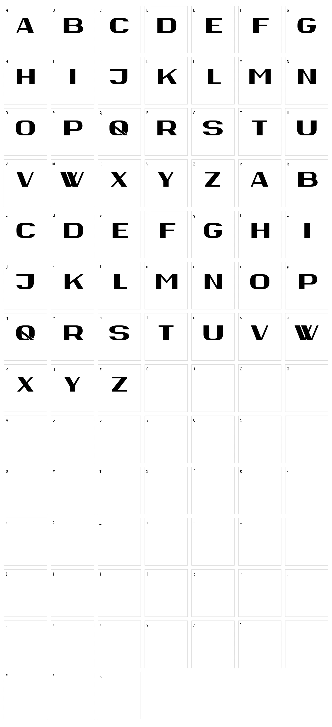 Bucato Character Set