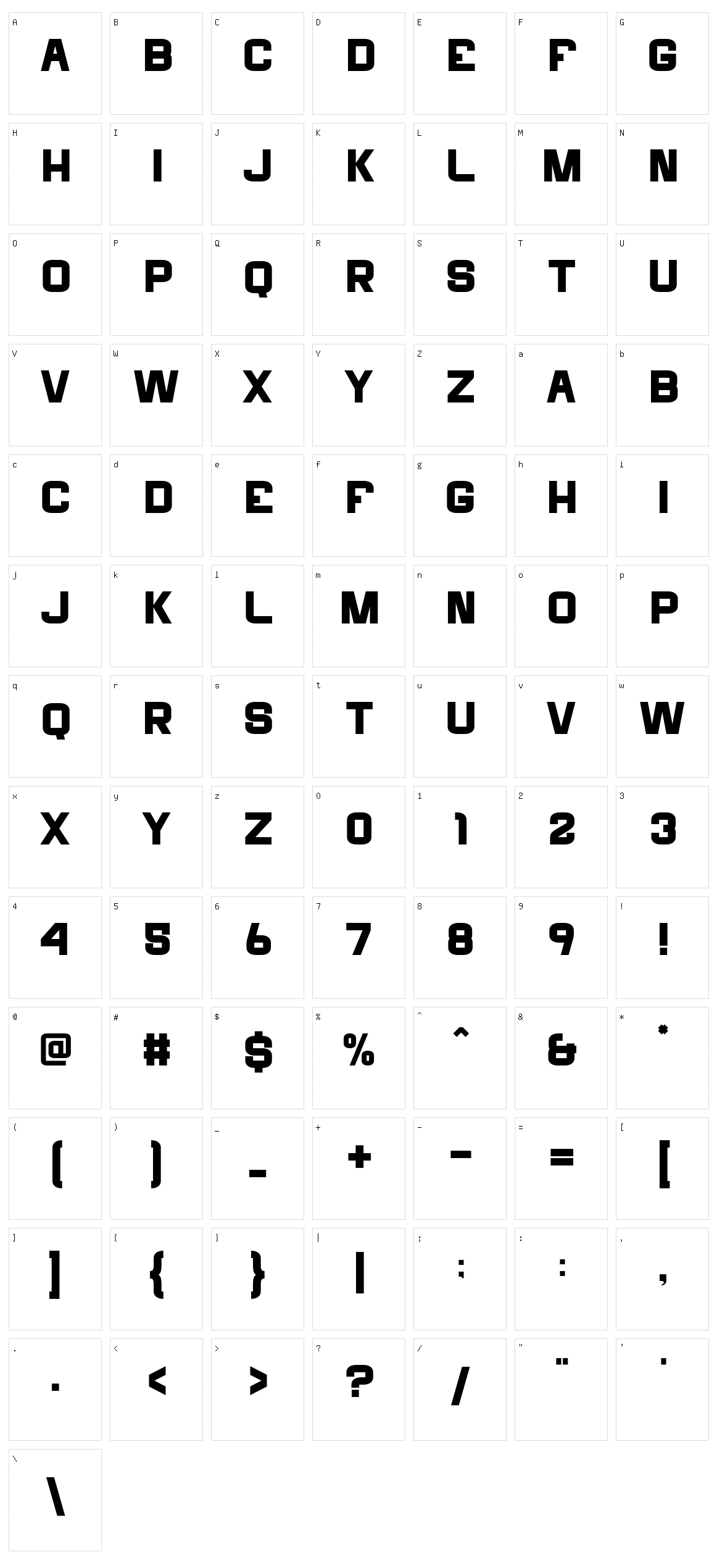 Bucking Character Set