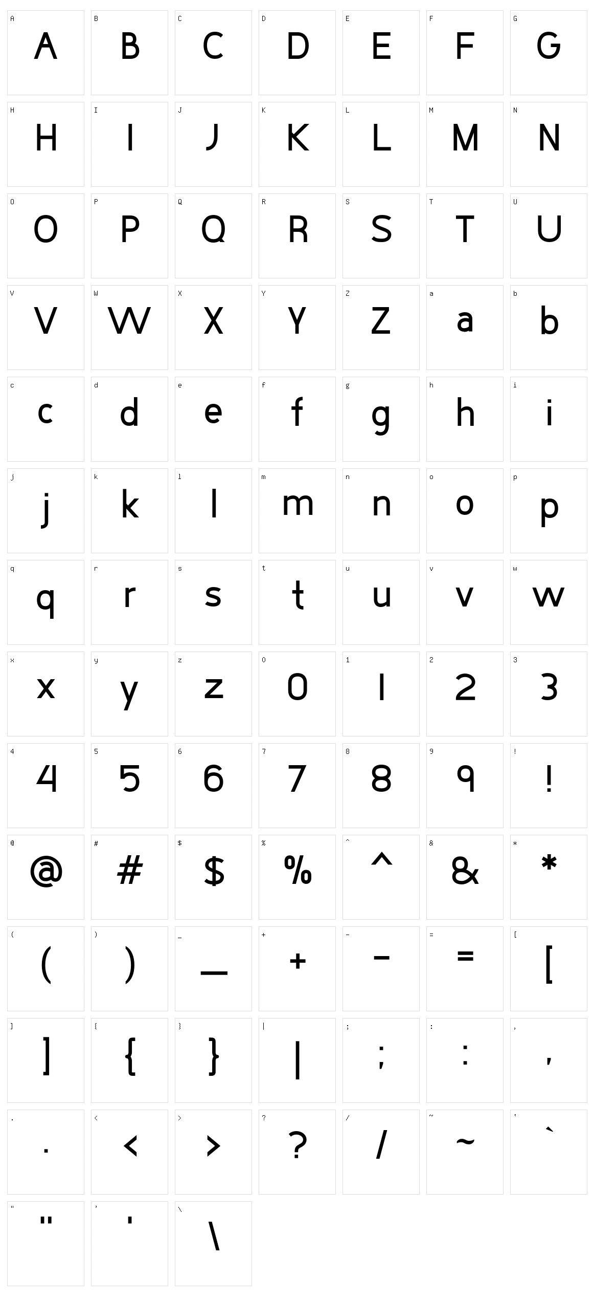 Bucko Character Set