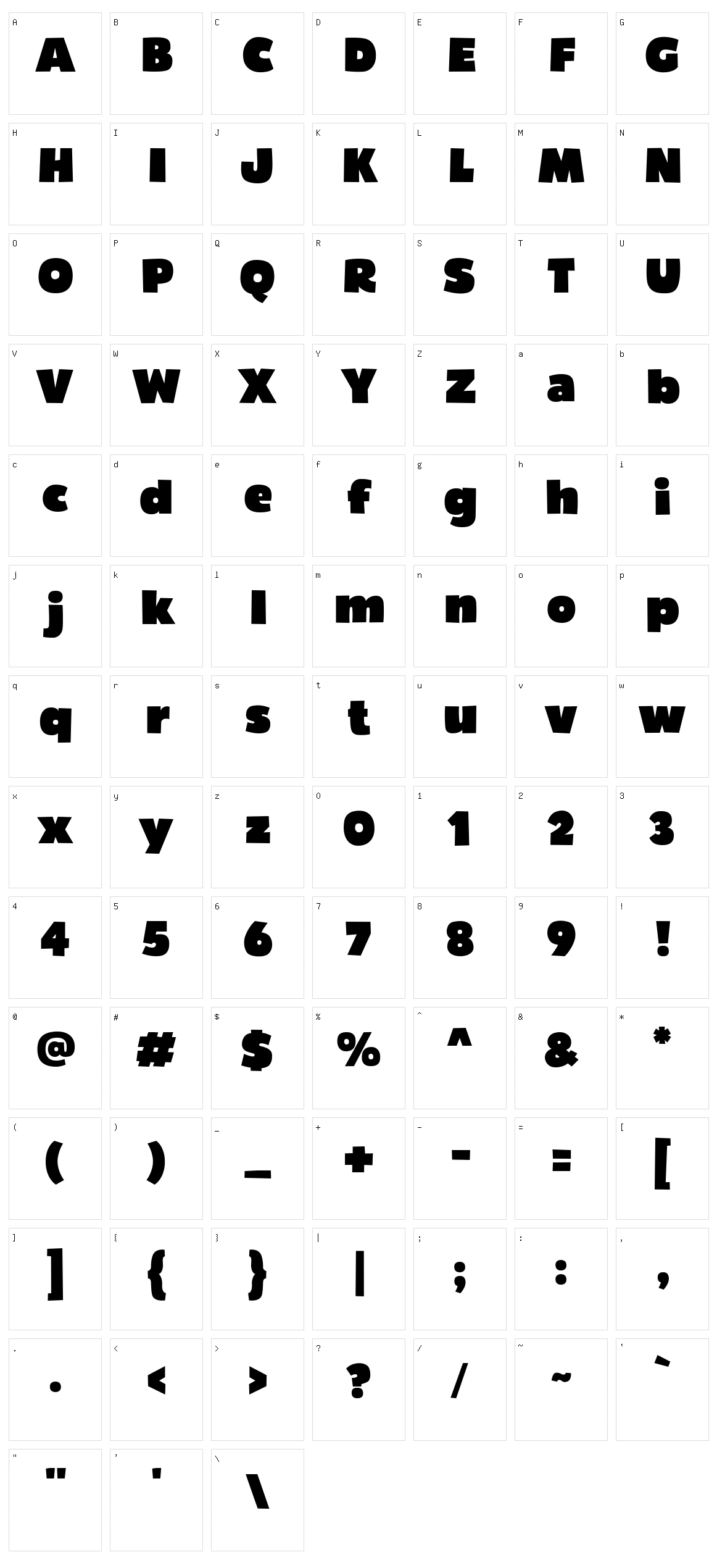 Bumpo Character Set