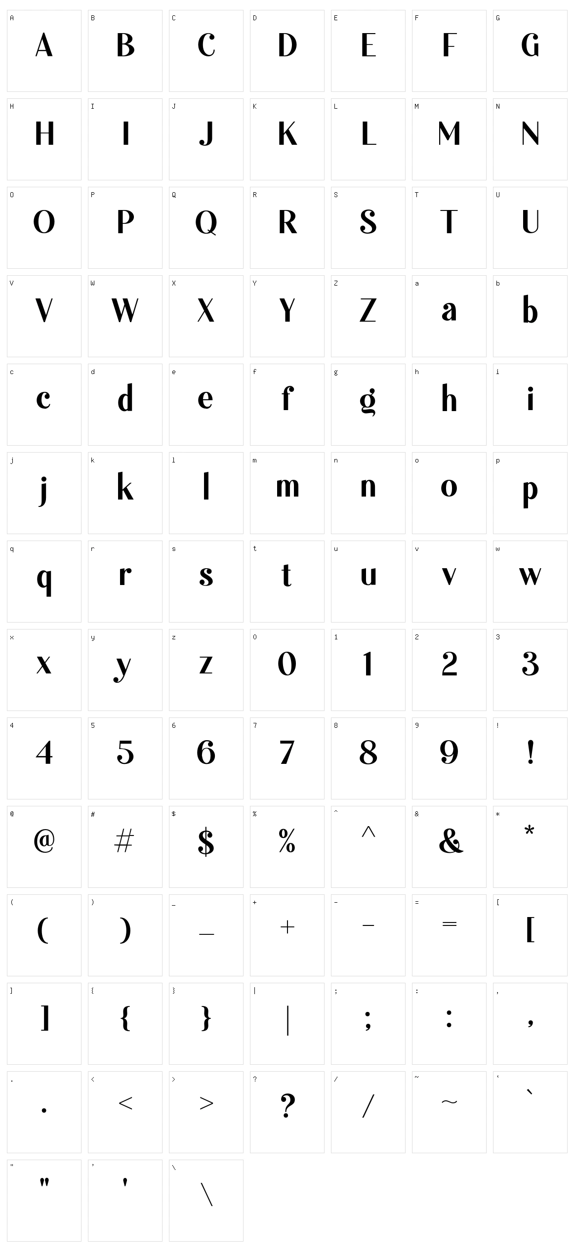 Burgundy Character Set
