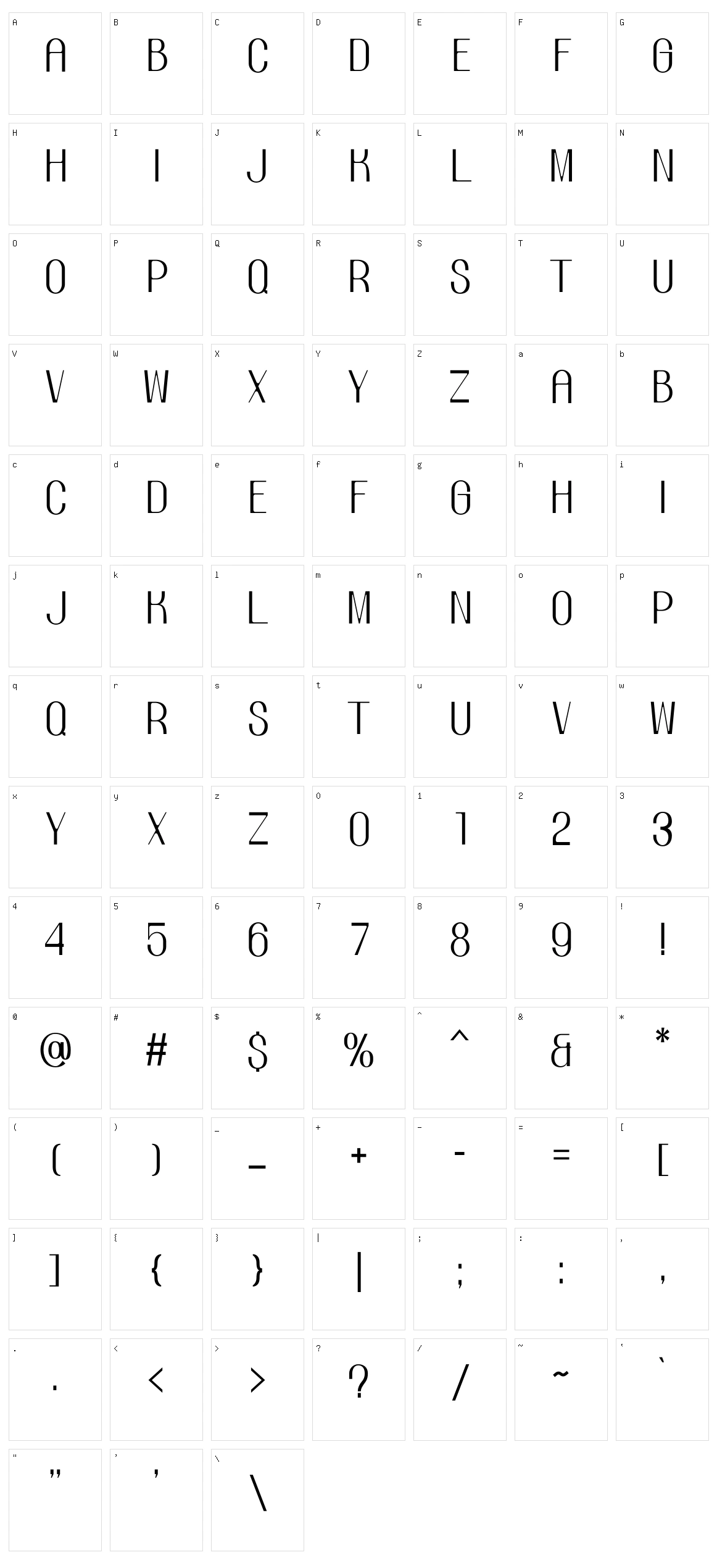 Buvica Character Set