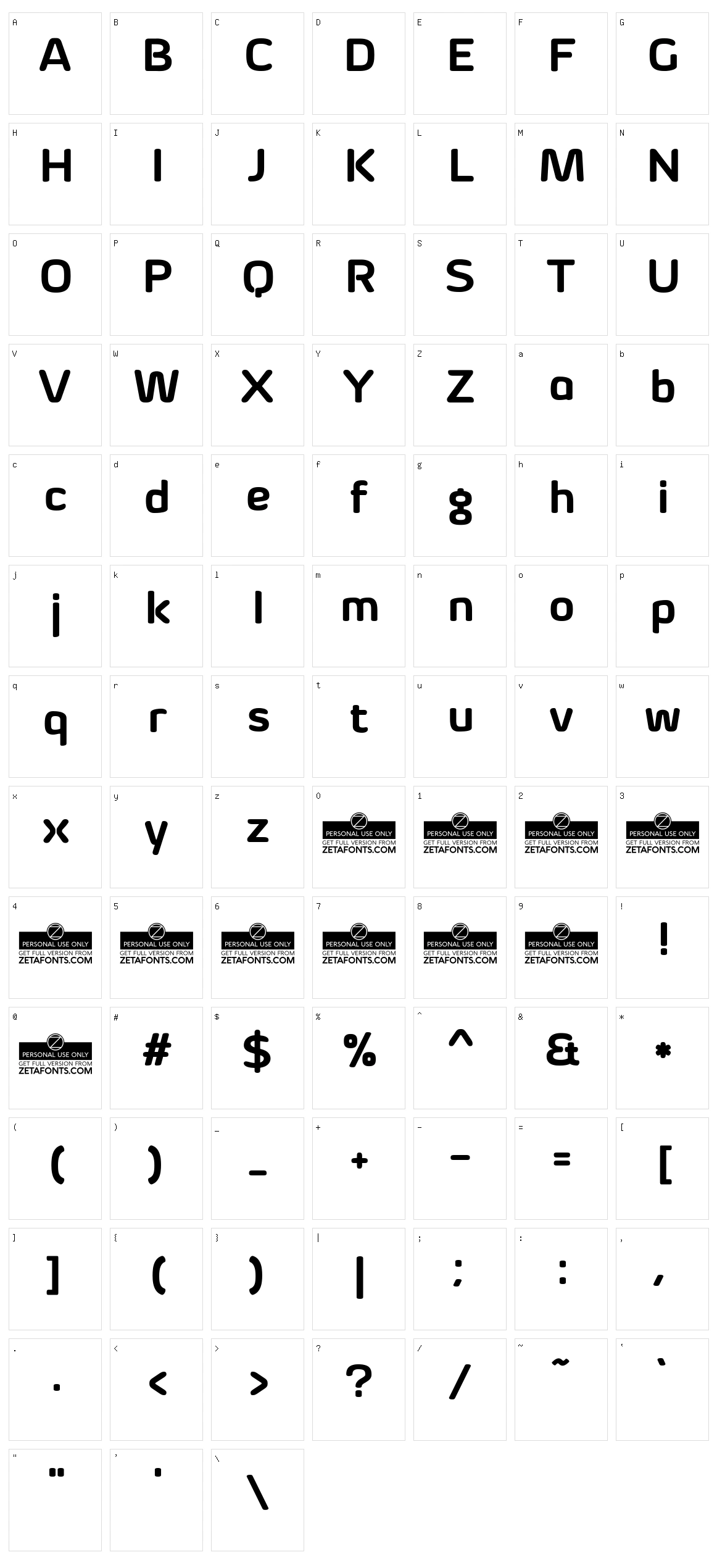 Byom Character Set