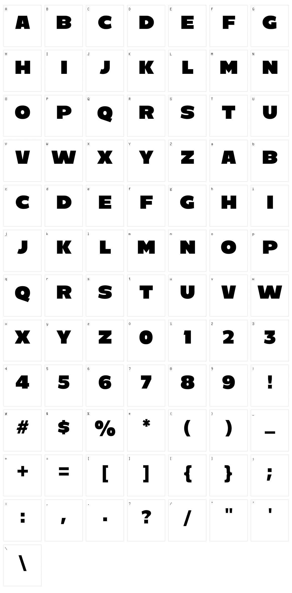 C800 Character Set