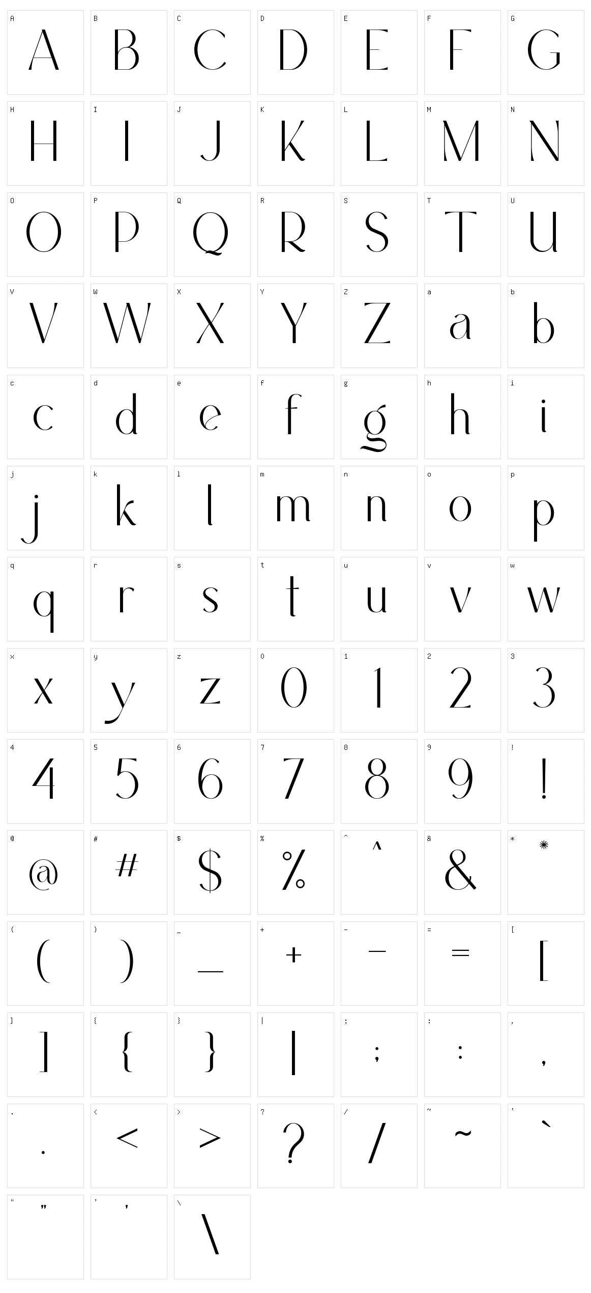 Callingstone Character Set