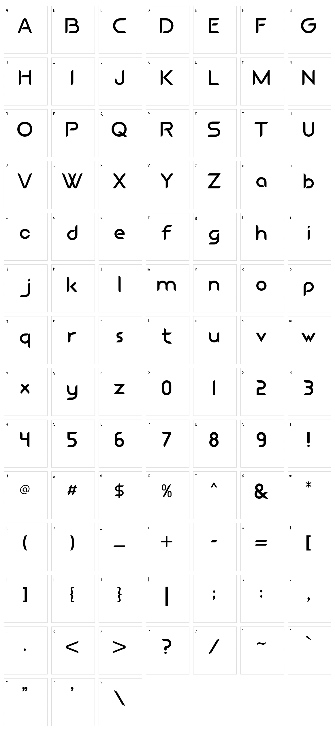 Cano Character Set