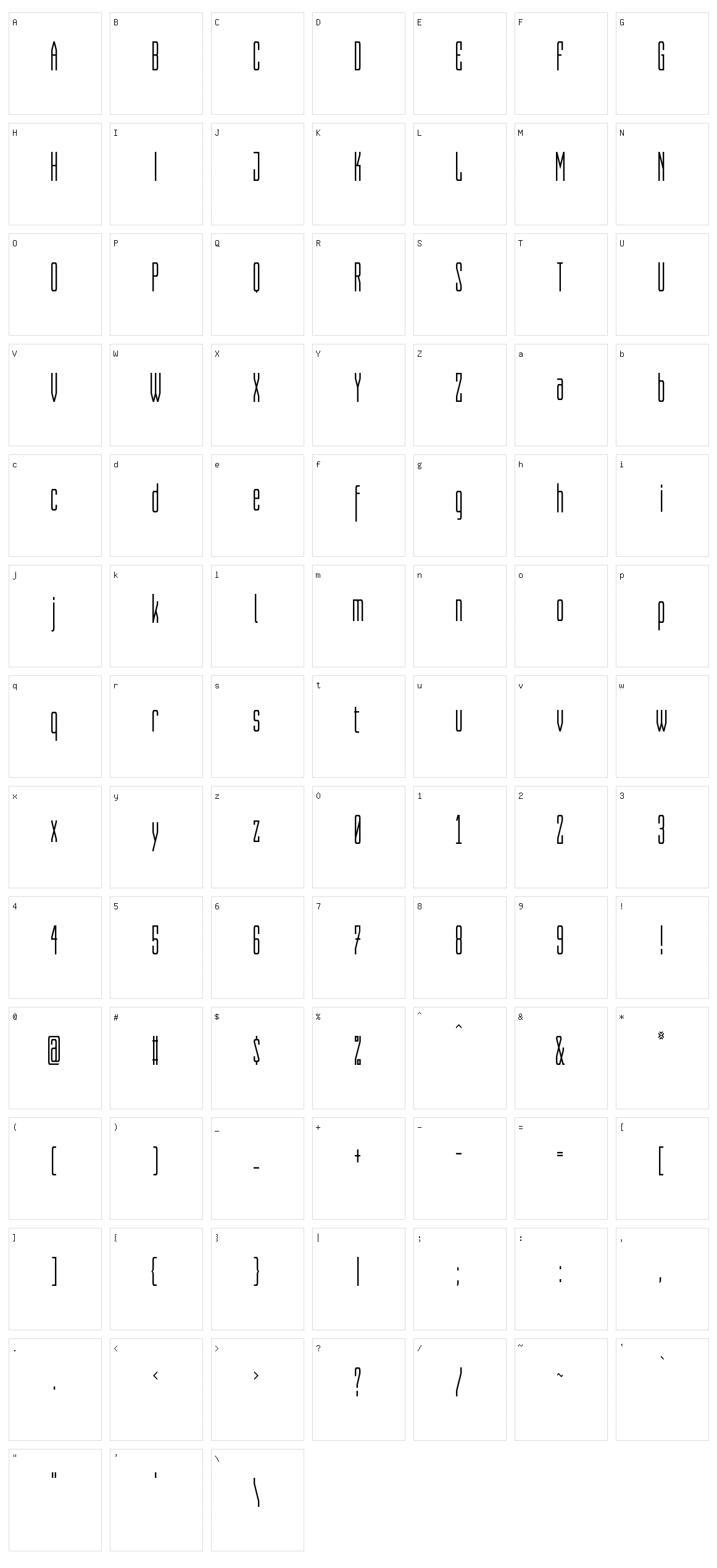 Capitalia Character Set