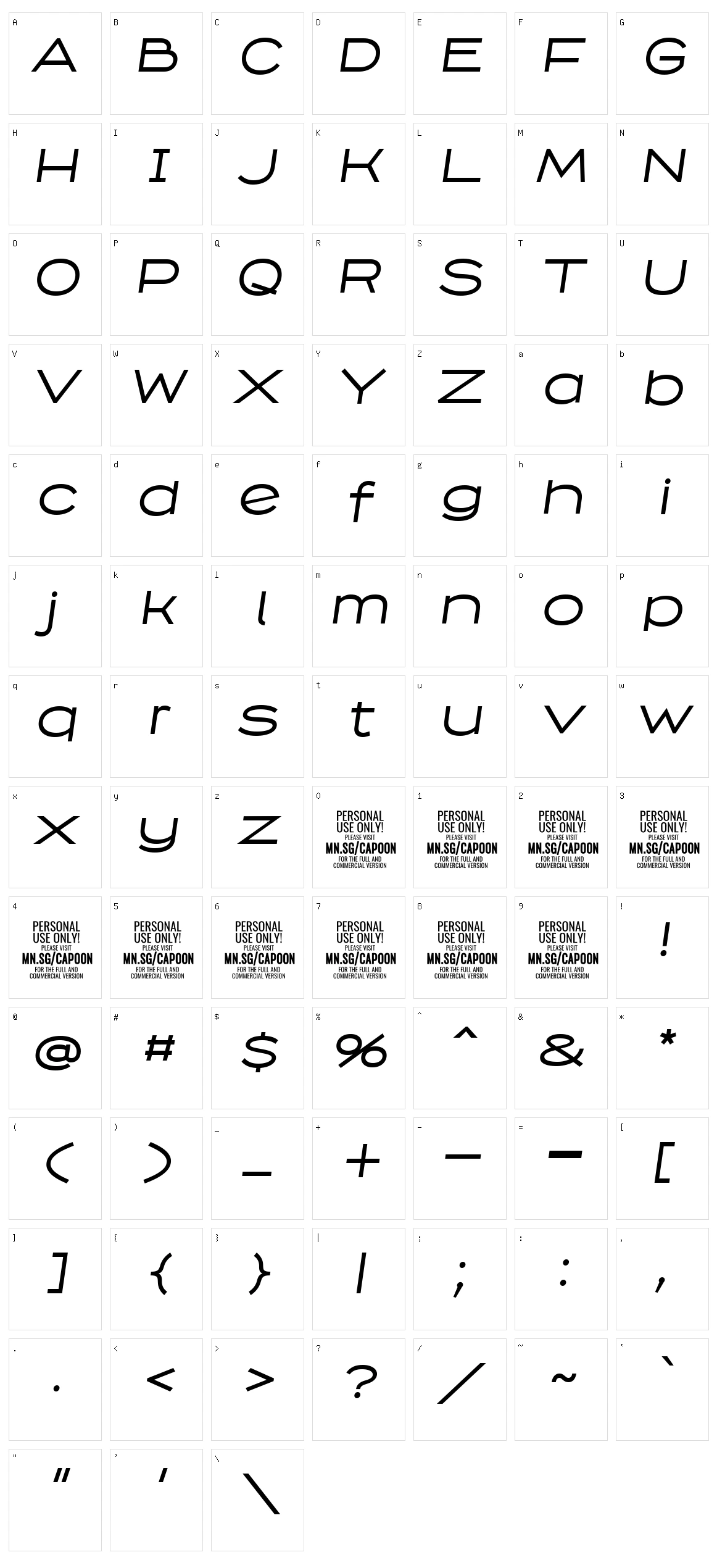 Capoon Character Set