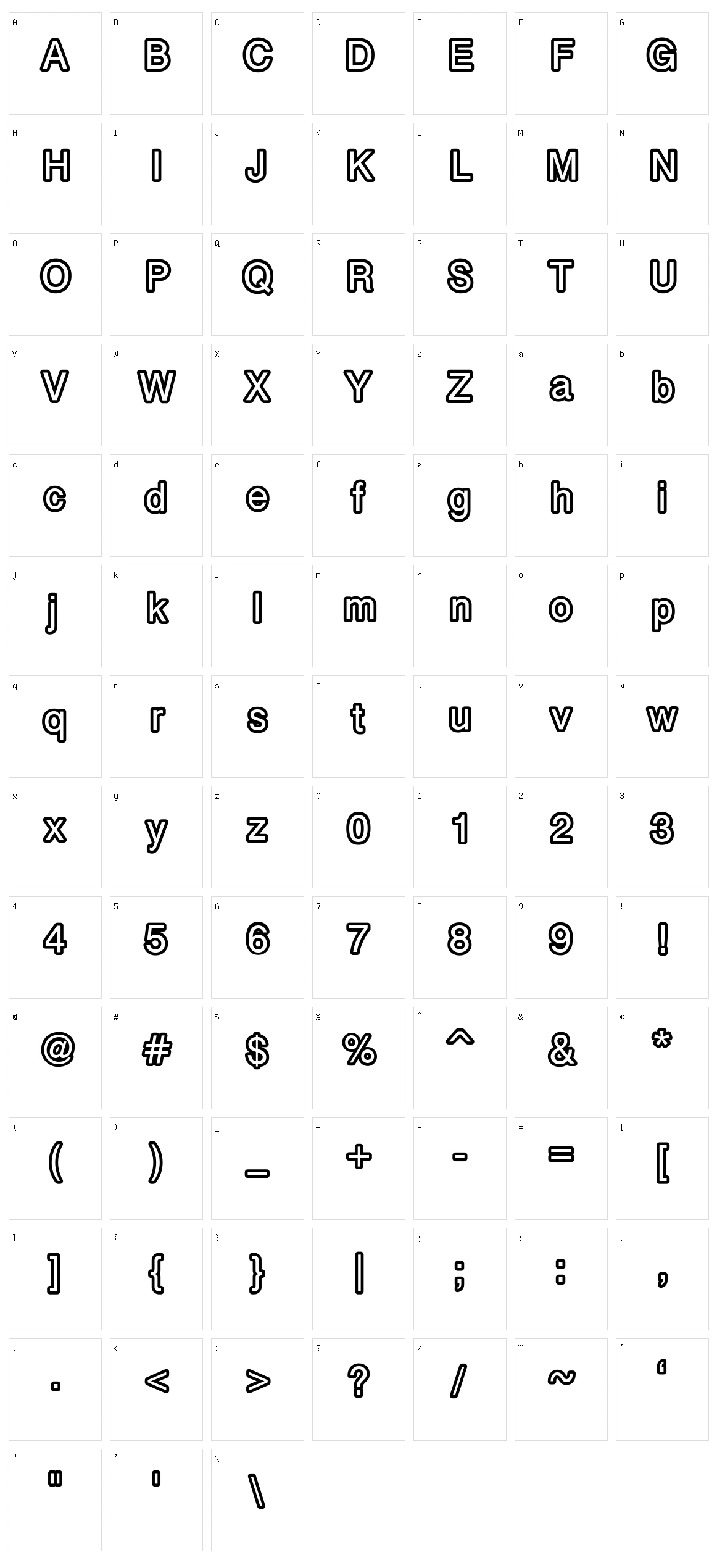 Carbono PW Character Set