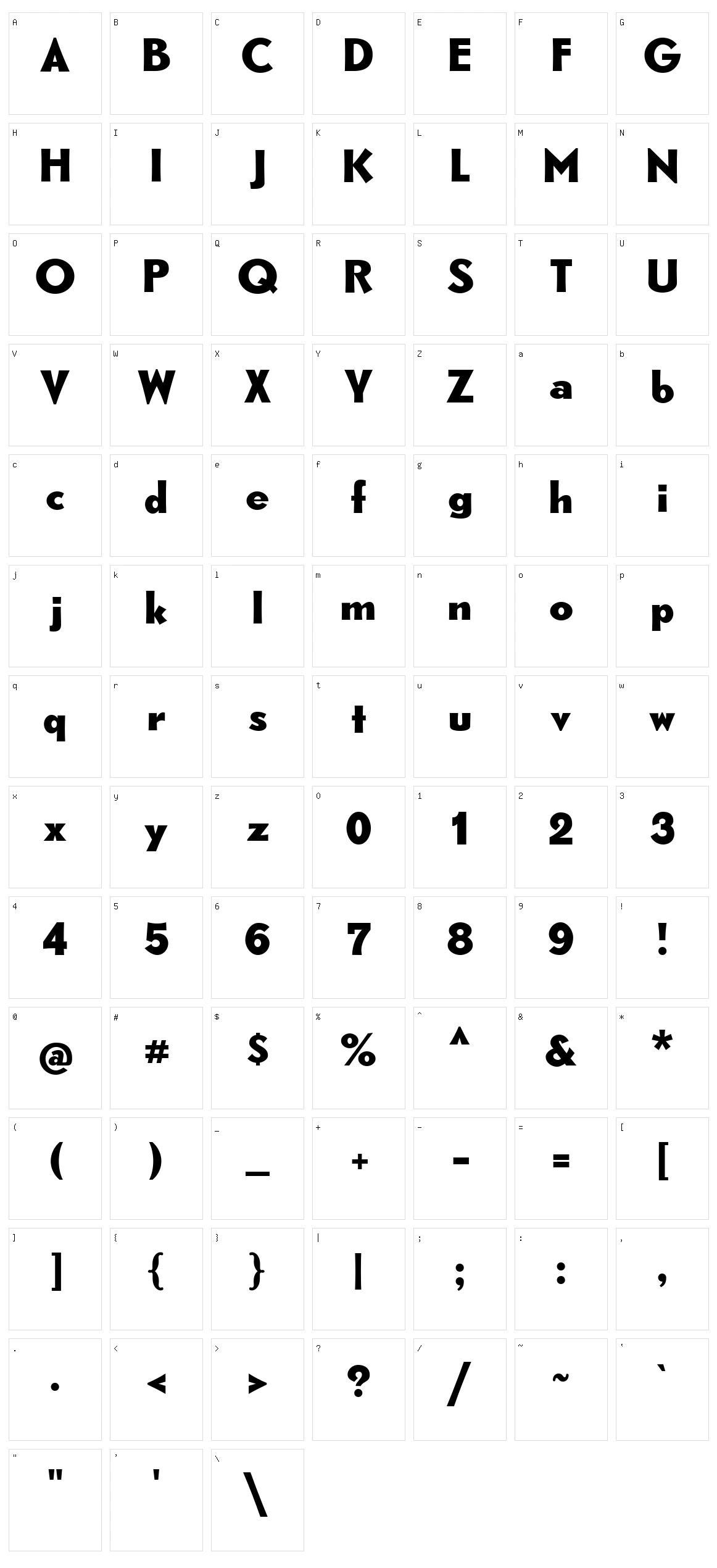 CAT Rhythmus Character Set