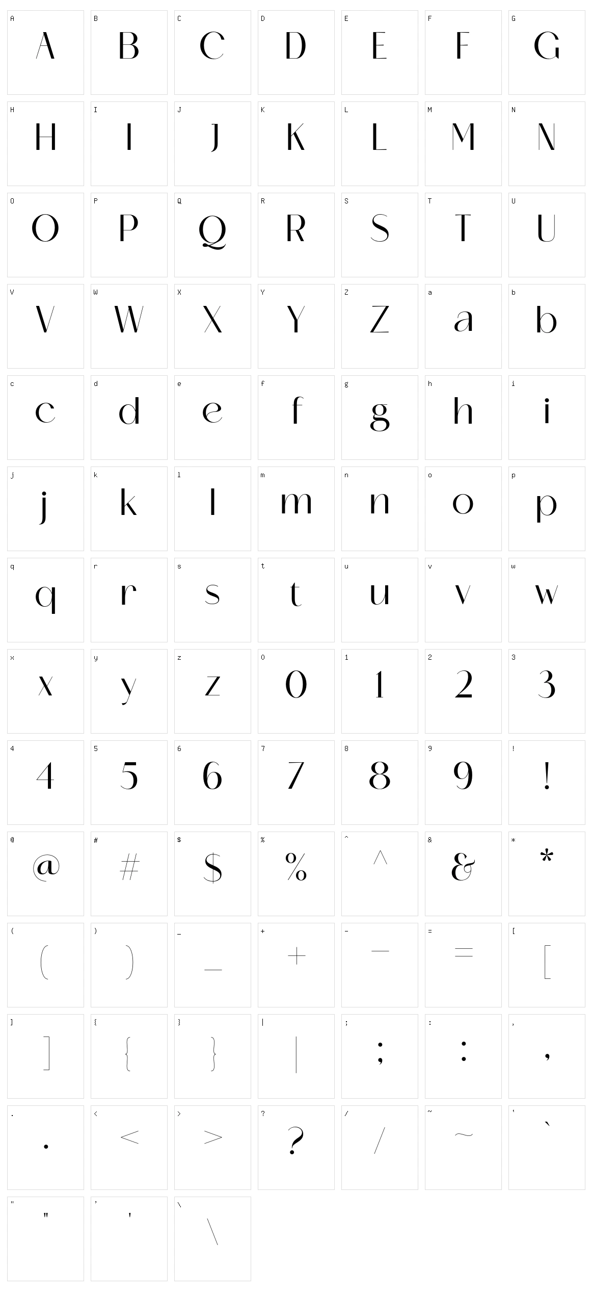 Catchye Character Set