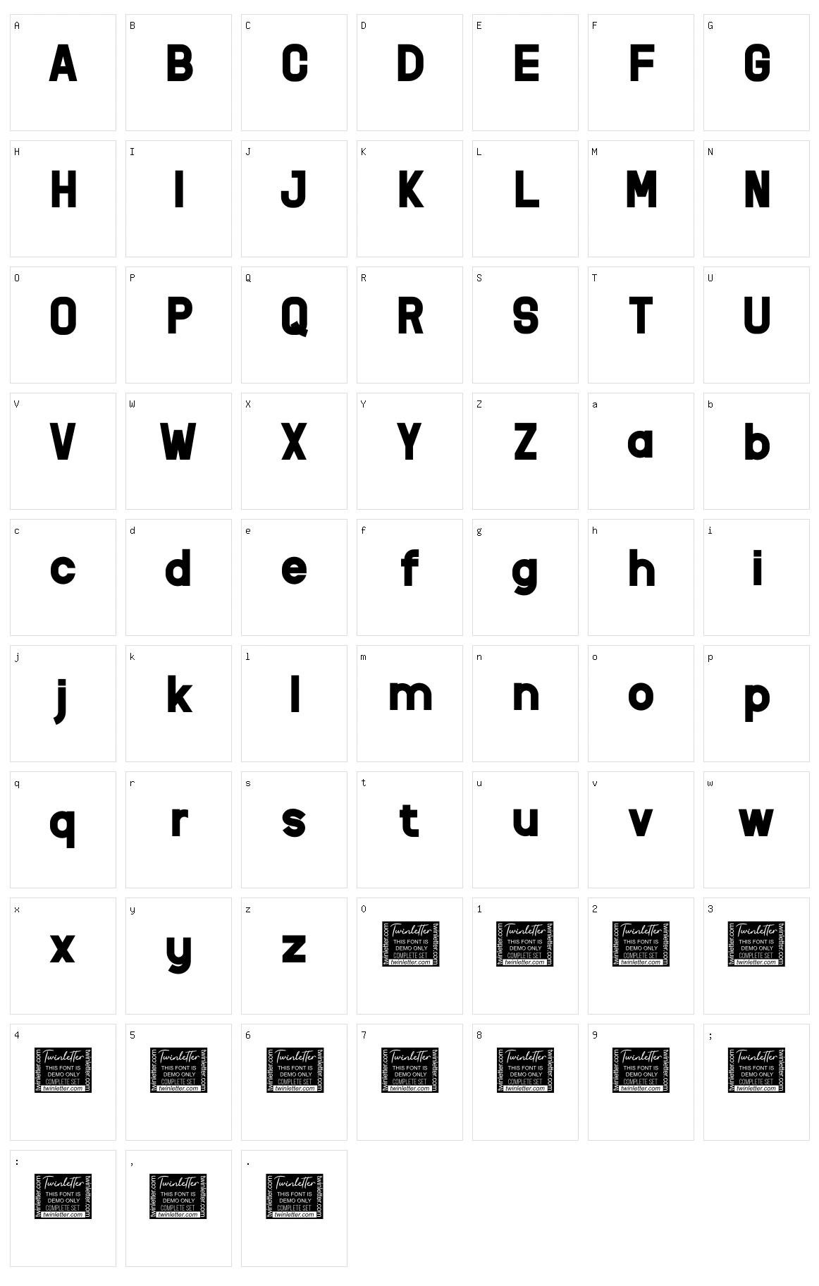 Cathra Character Set
