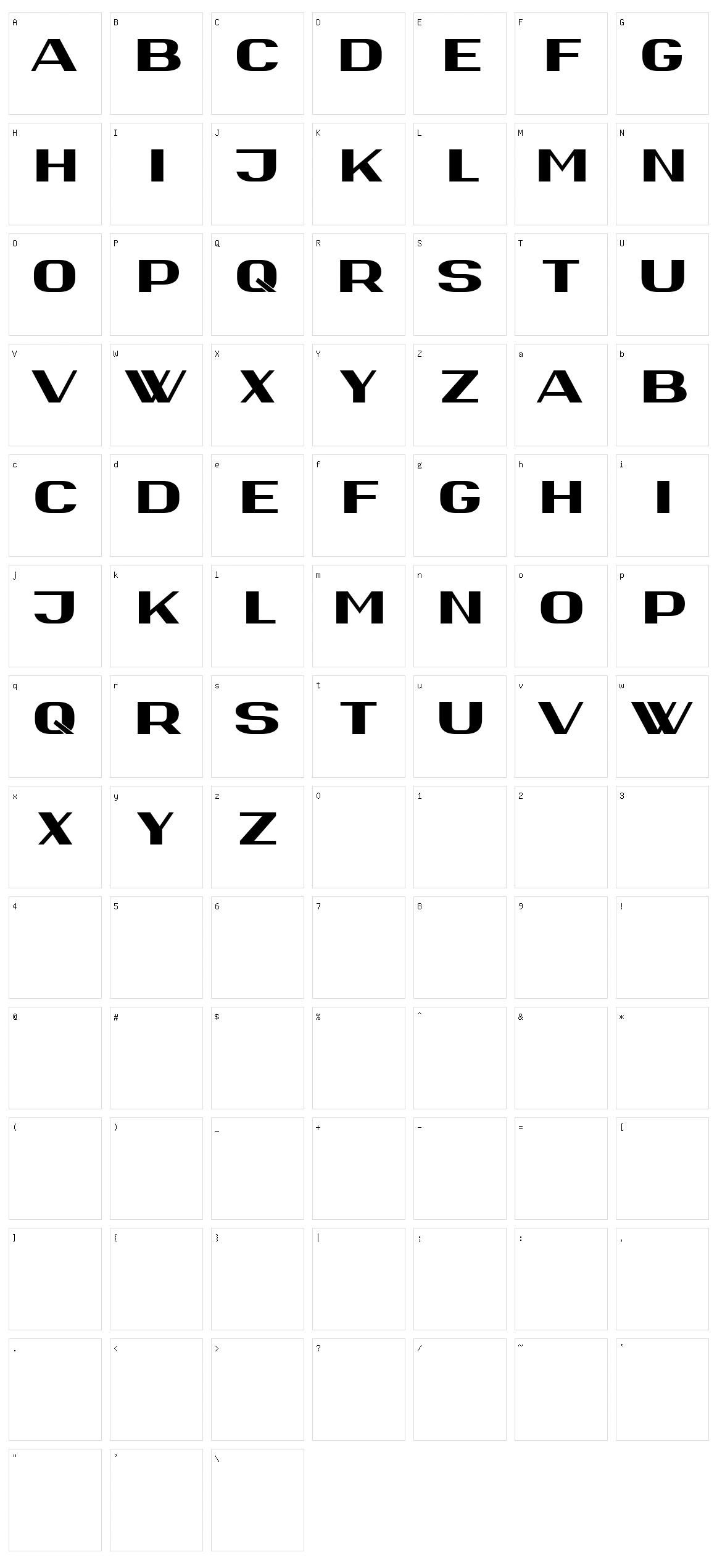 Catz Character Set