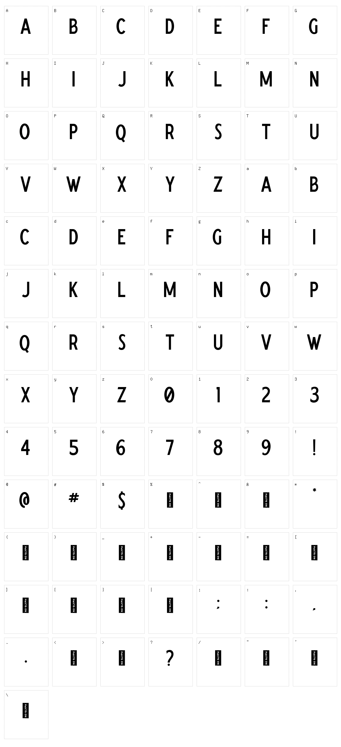 Cemoro Character Set