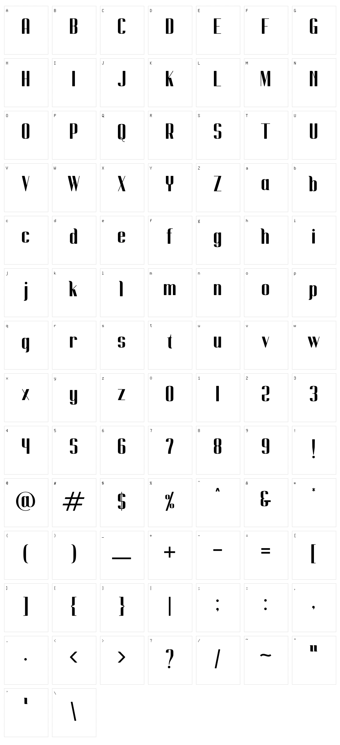 Cempe West Character Set