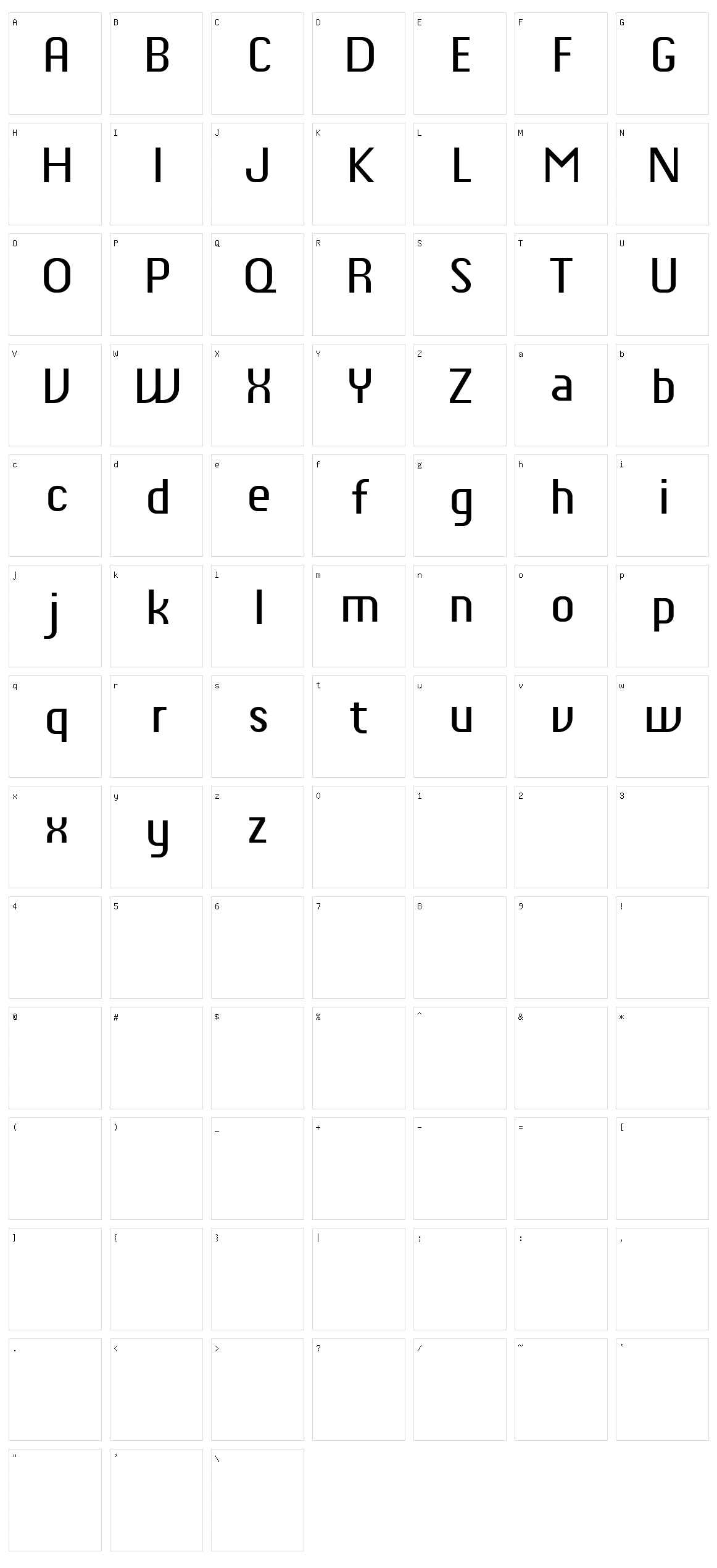 Chiq Character Set
