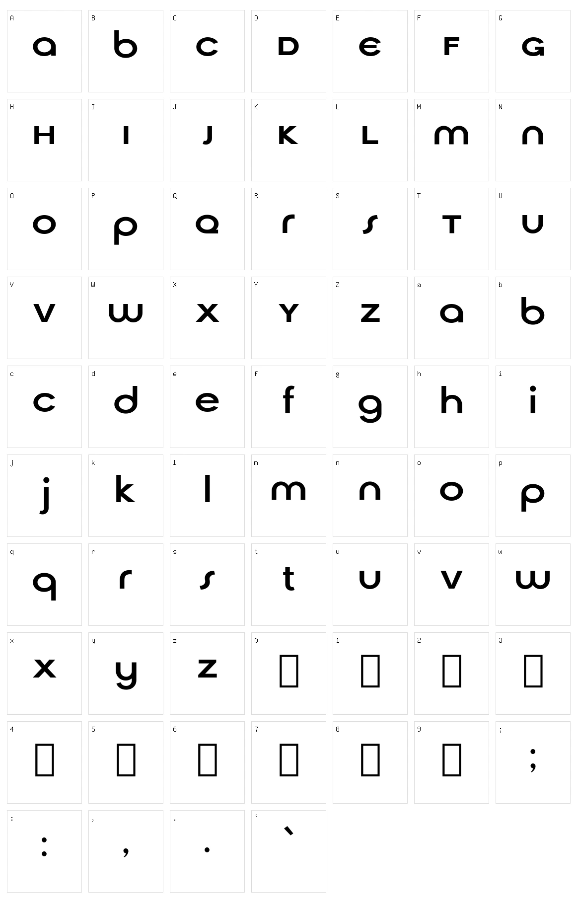 Cirqua Character Set