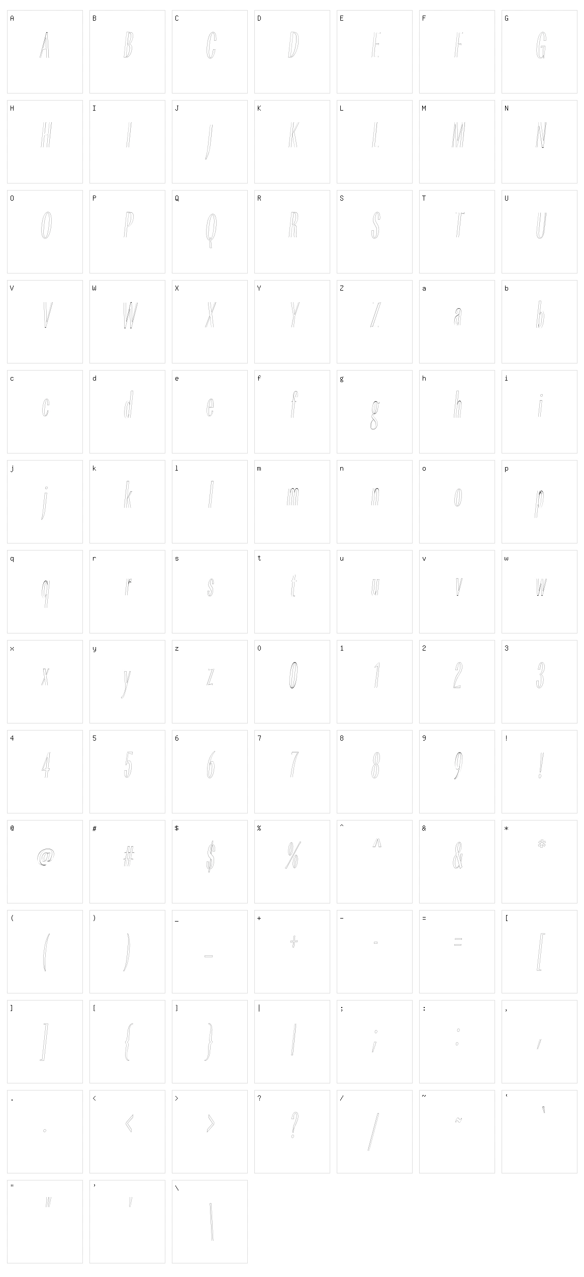Citta Novela Character Set