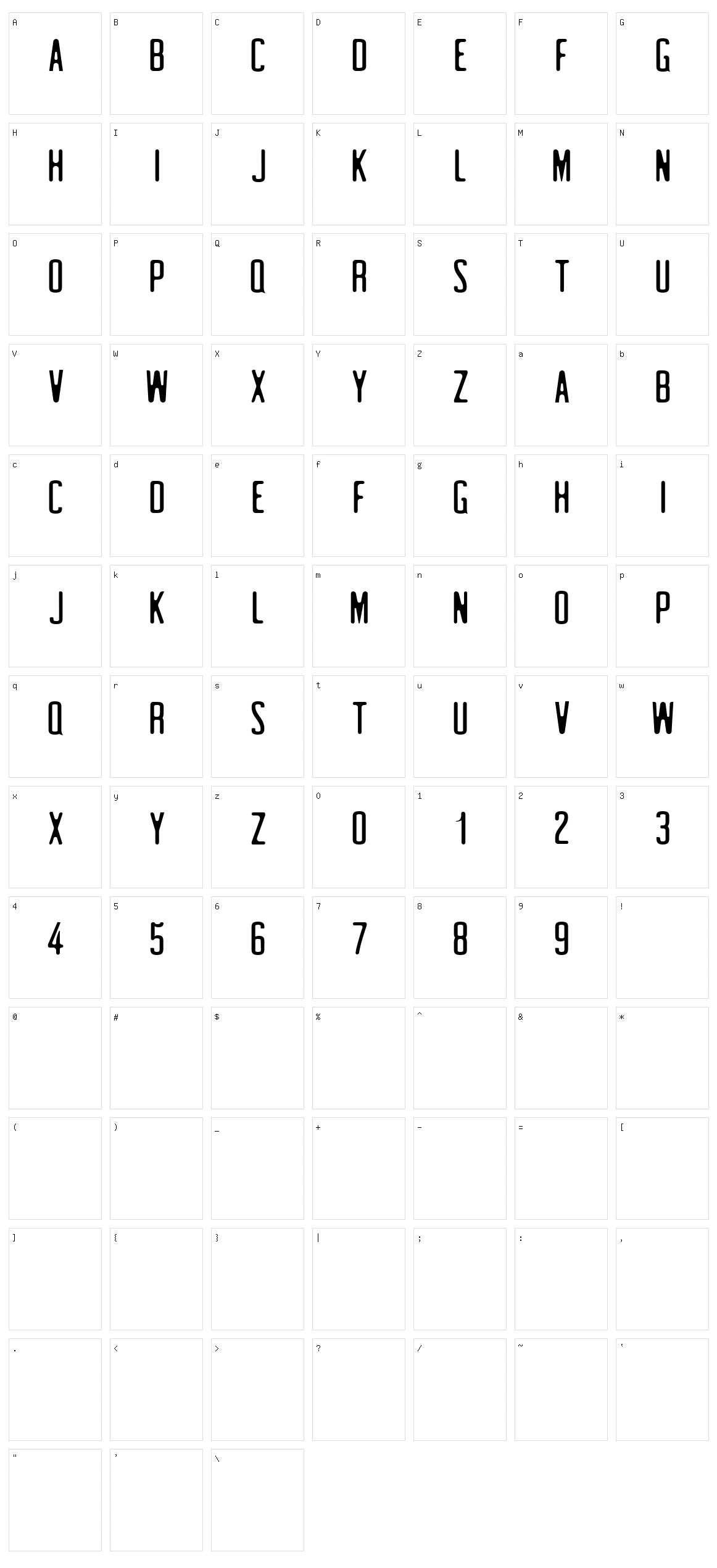 Clarra Character Set
