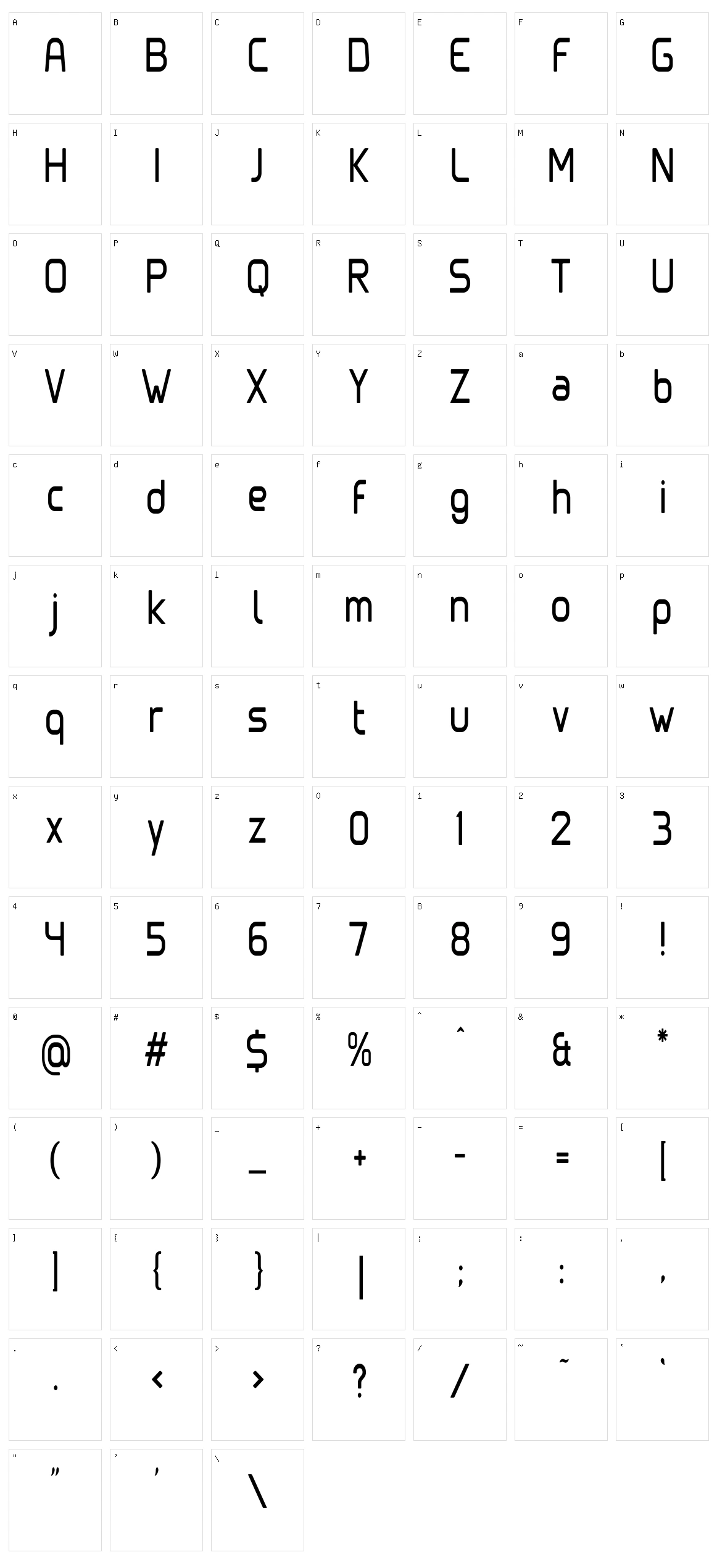 Clipangle Character Set