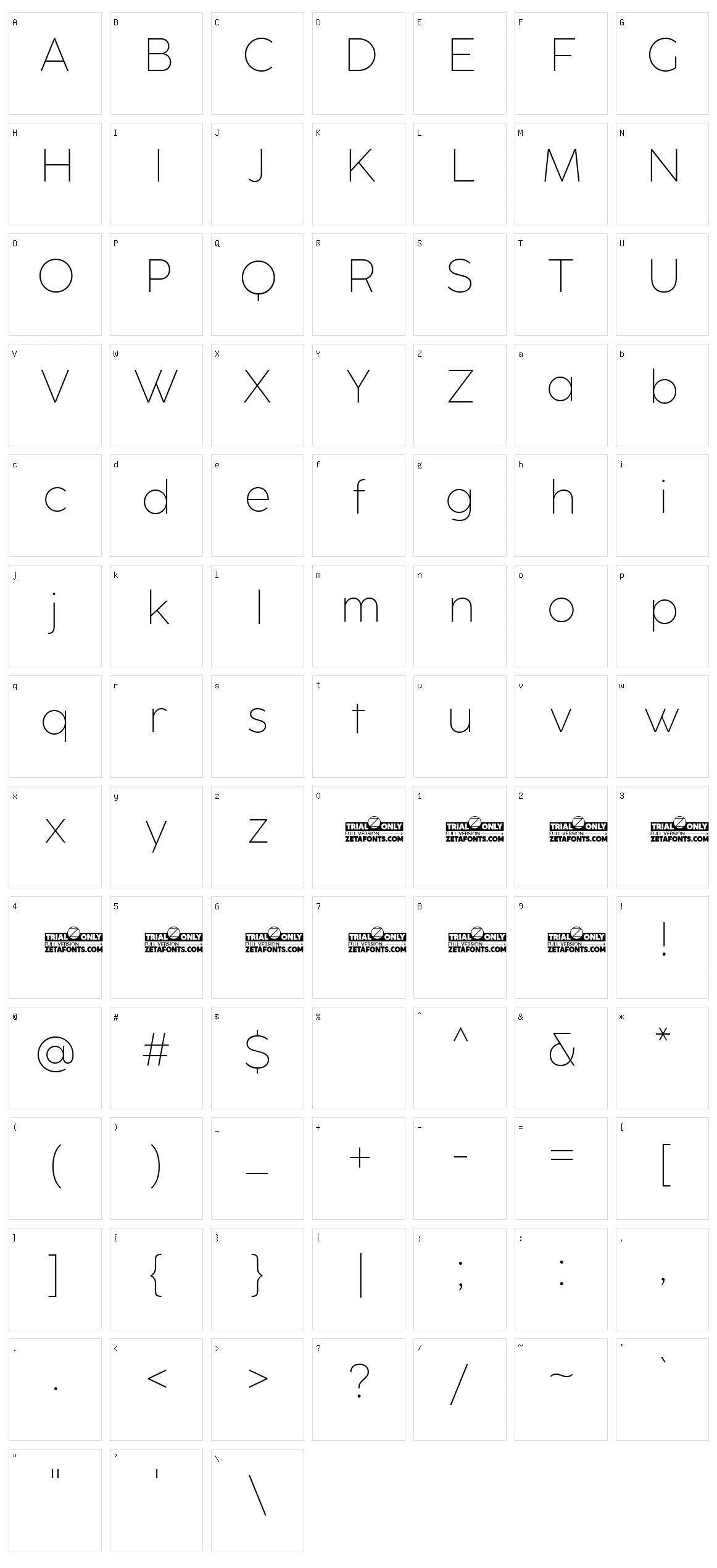 Coco Sharp Character Set