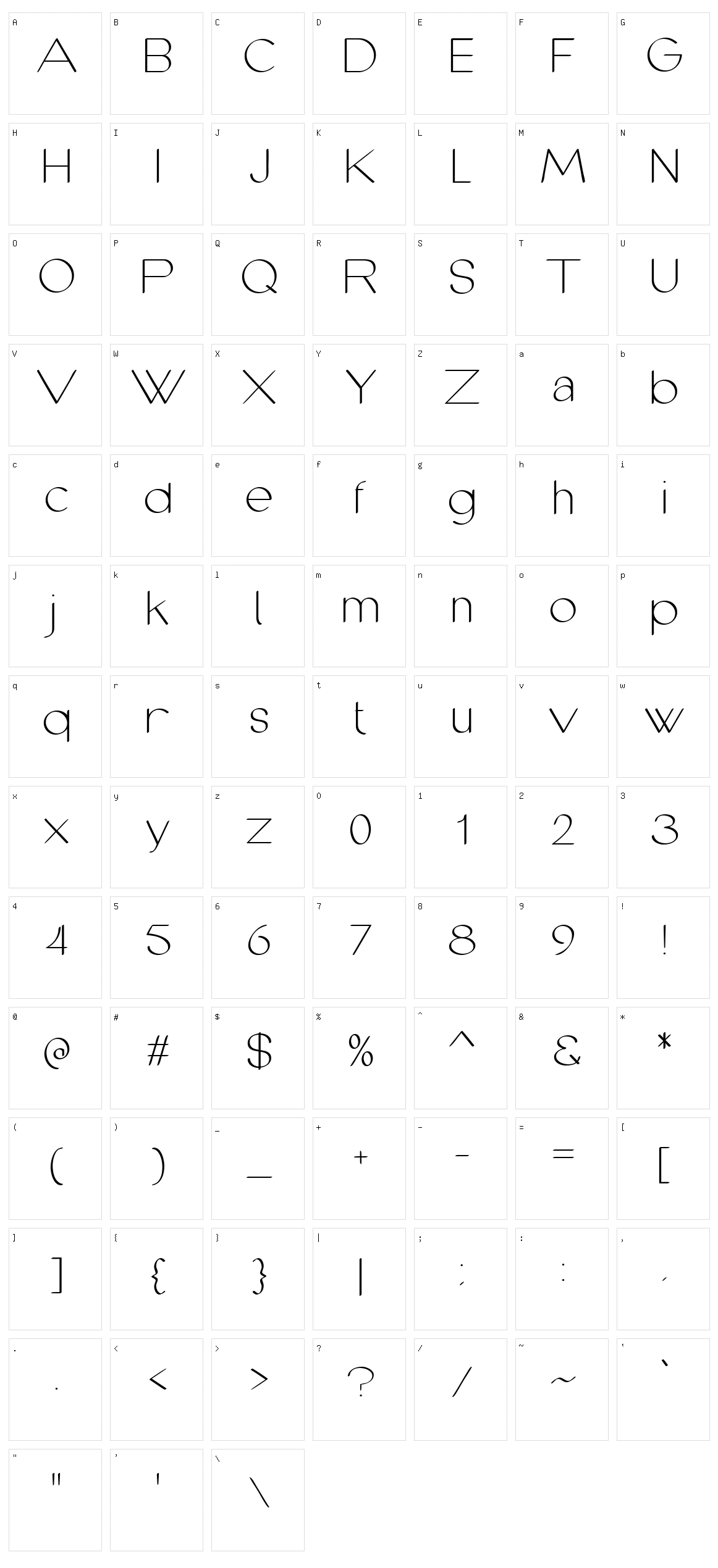 Cofley Character Set