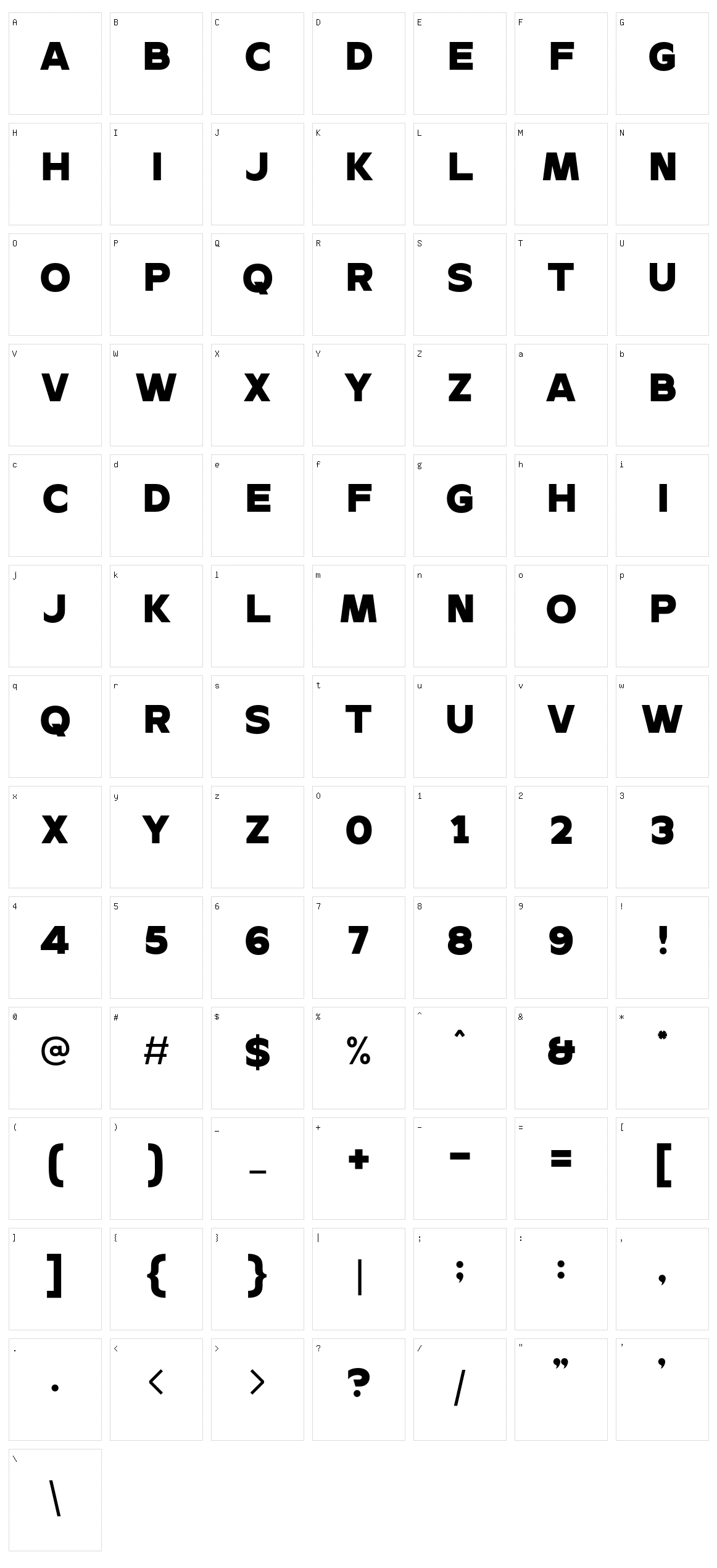 Comixo Character Set