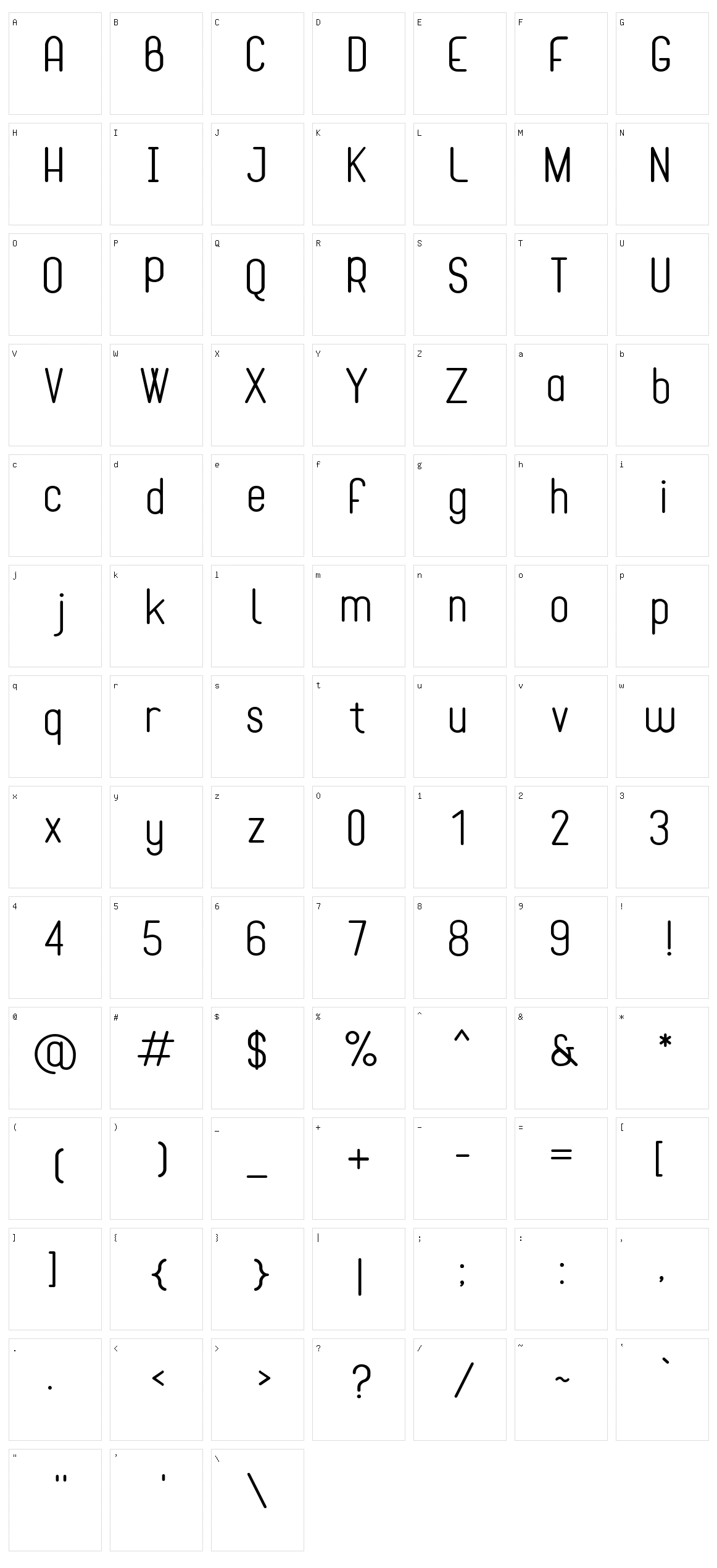 Cona Character Set