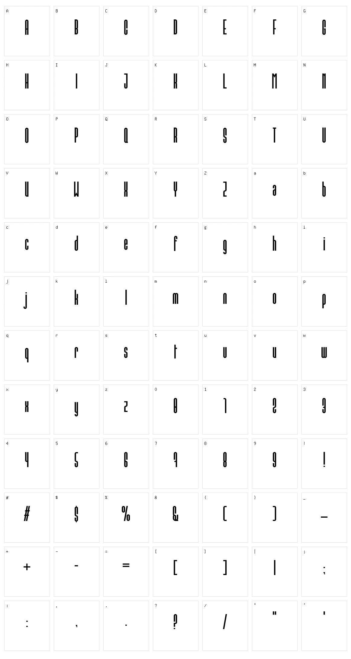 Conde Sans Character Set