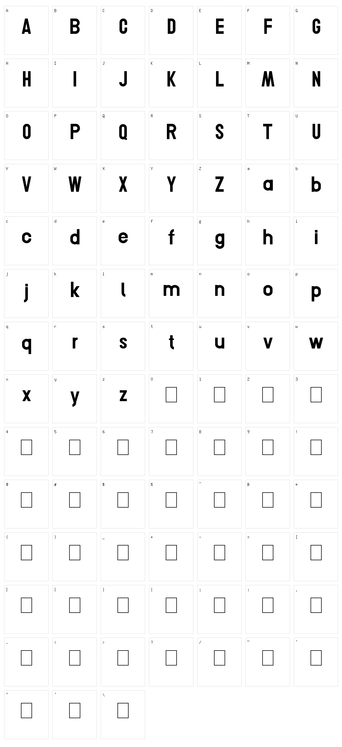 Conero Character Set