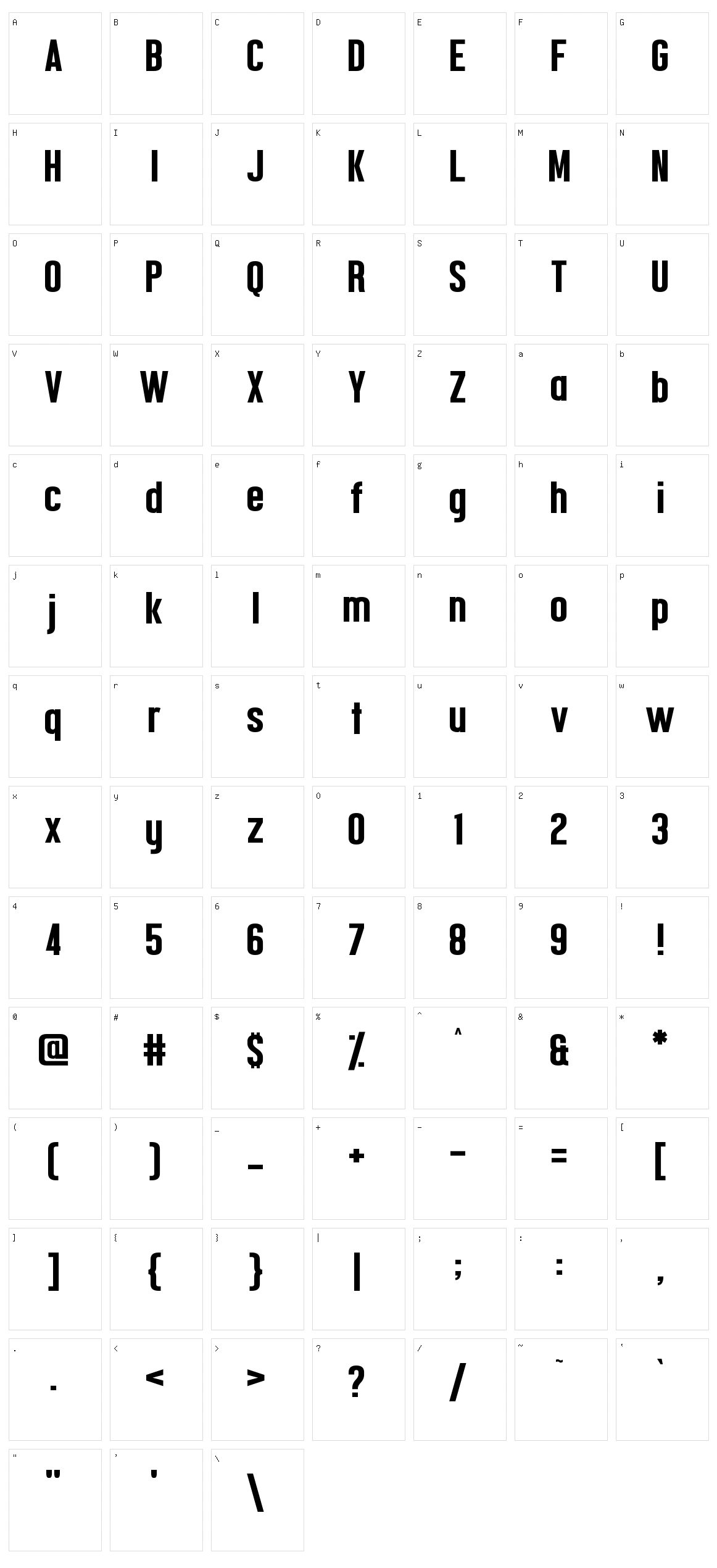 Confidel Character Set