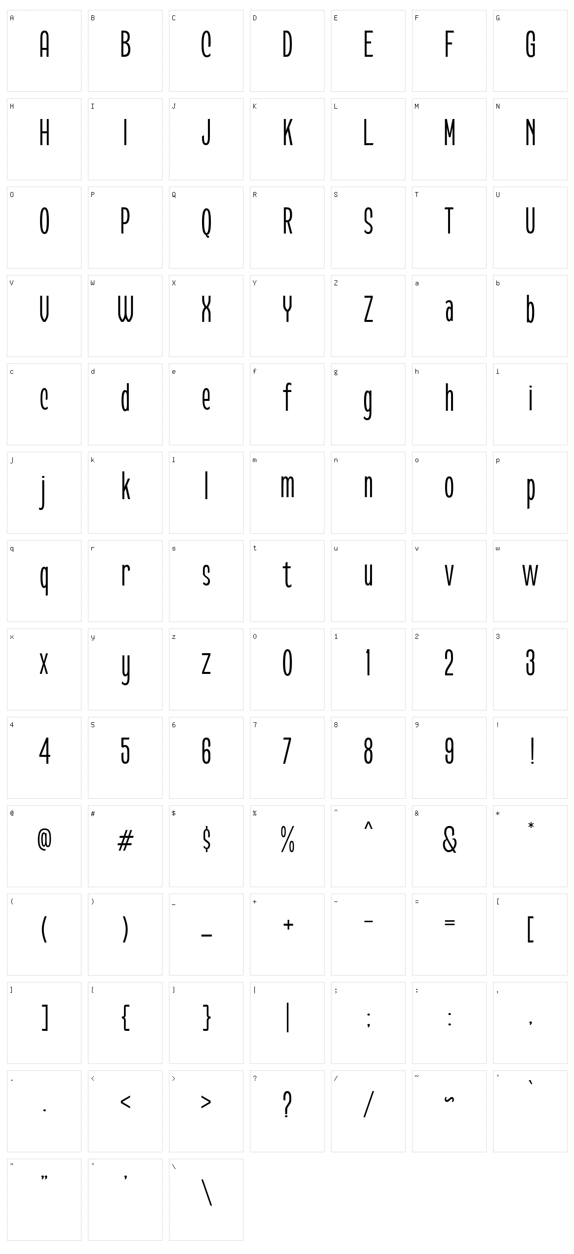 Conseration Character Set